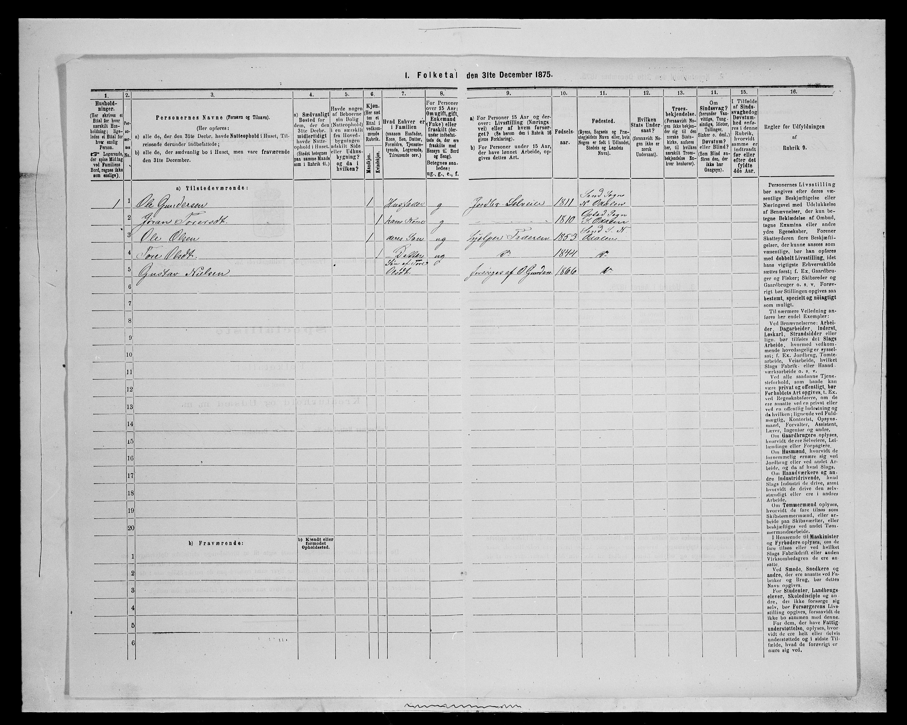 SAH, 1875 census for 0418P Nord-Odal, 1875, p. 75