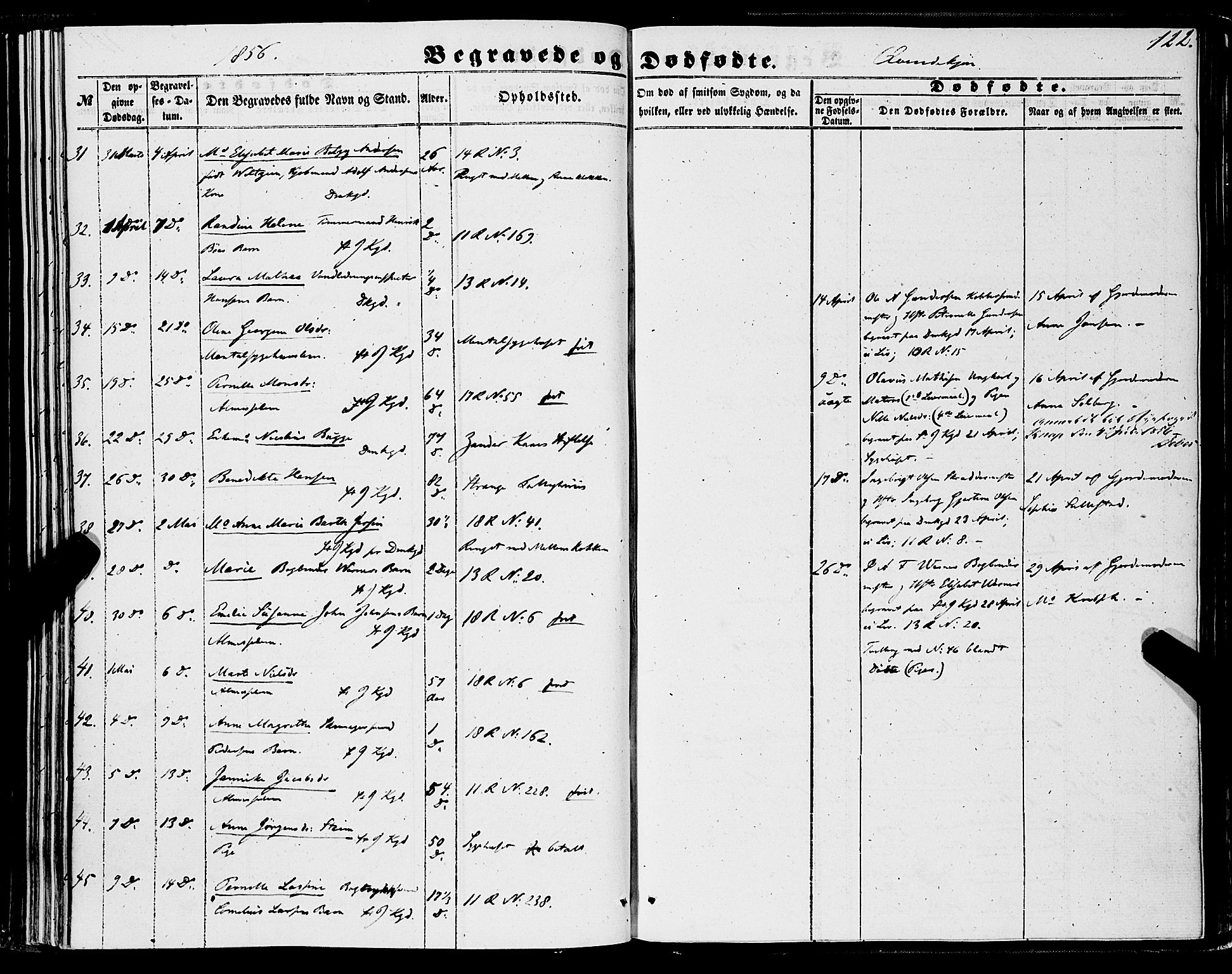 Domkirken sokneprestembete, SAB/A-74801/H/Haa/L0041: Parish register (official) no. E 2, 1853-1863, p. 122