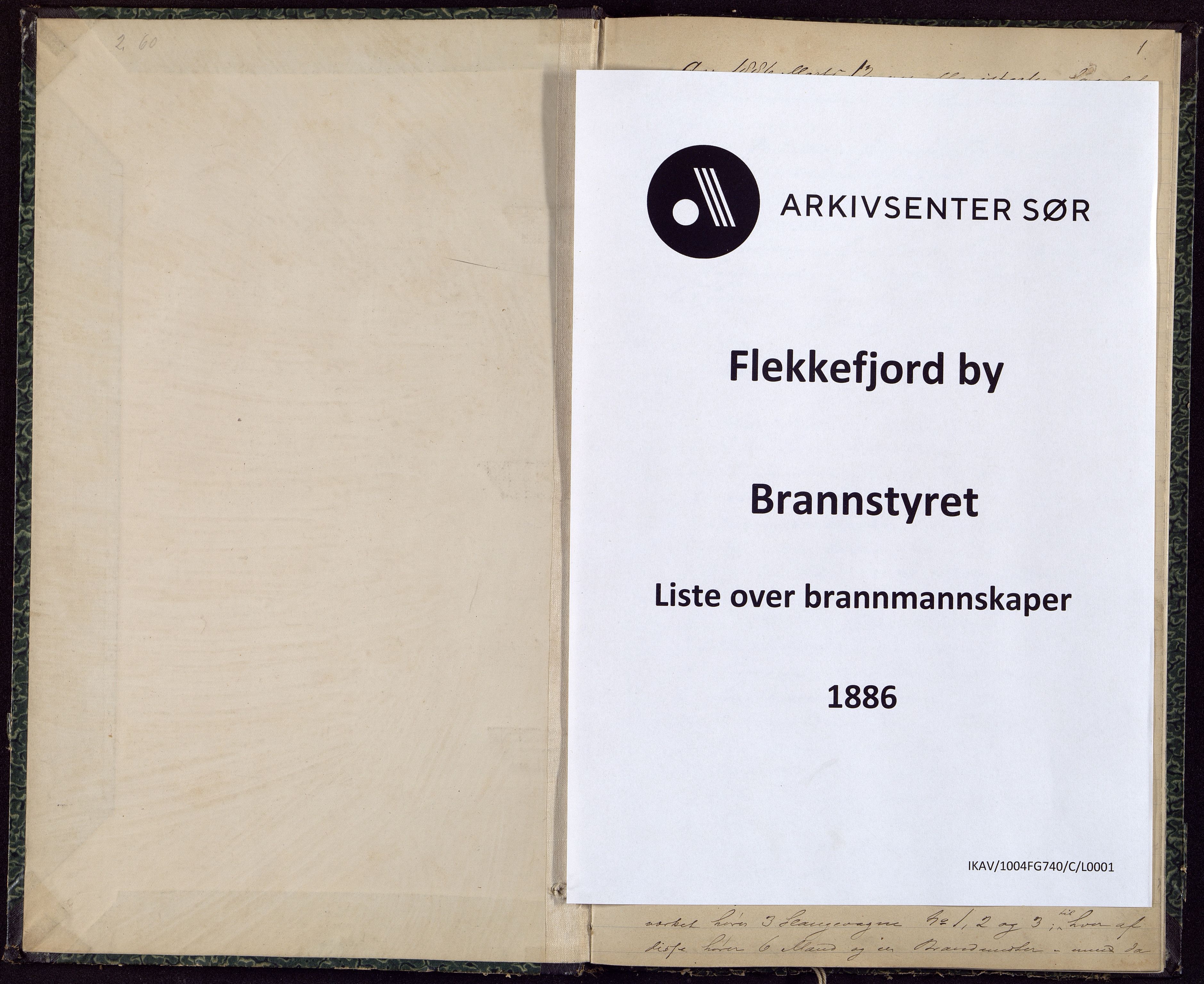 Flekkefjord By - Brannretten/ Brannstyret, ARKSOR/1004FG740/C/L0001: Liste over brannmannskaper, 1886