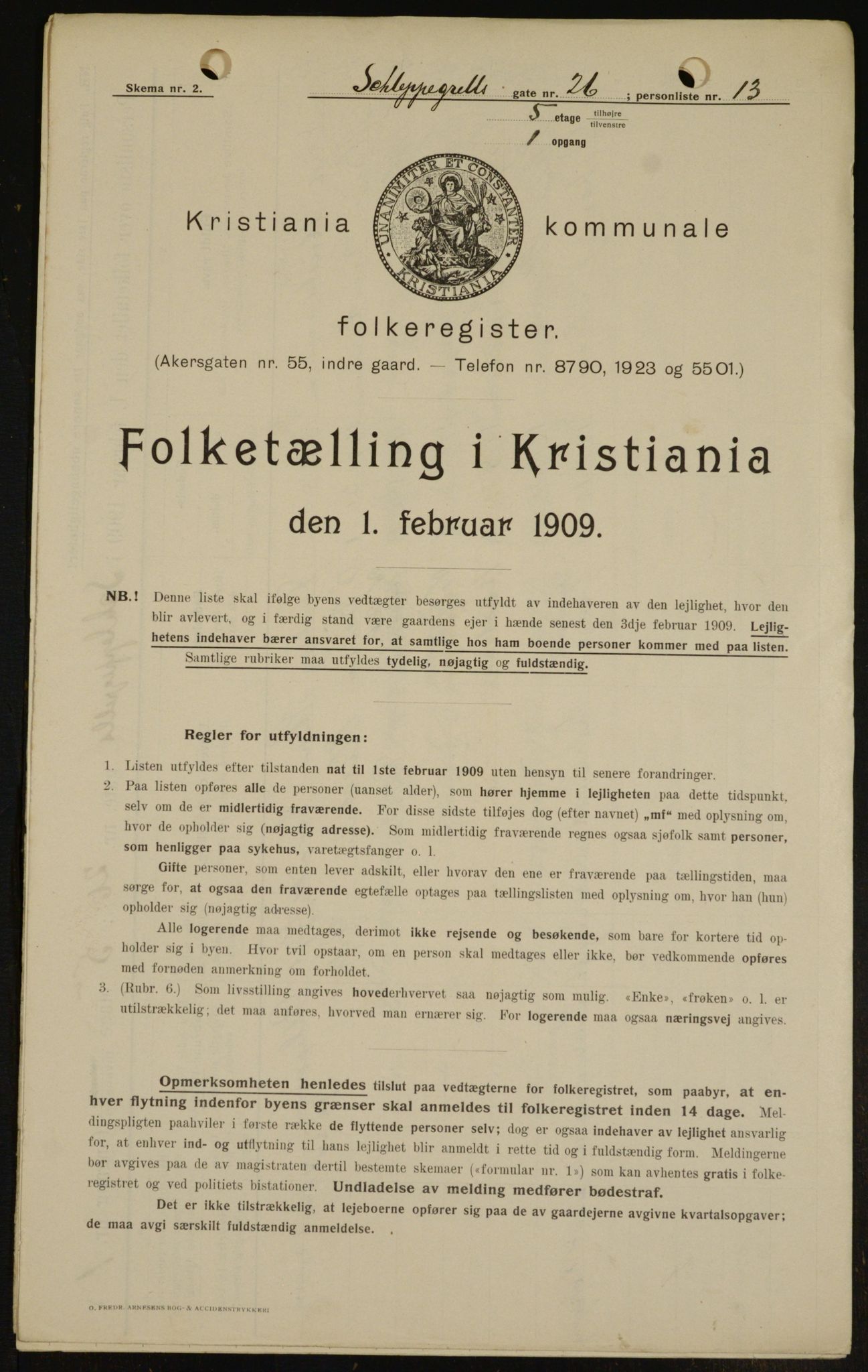 OBA, Municipal Census 1909 for Kristiania, 1909, p. 82040