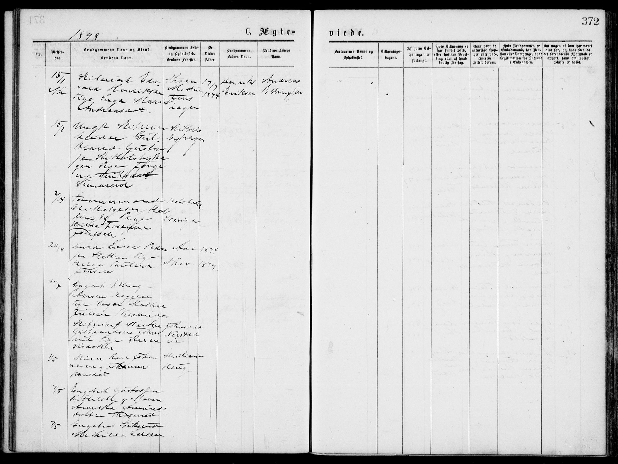 Norderhov kirkebøker, AV/SAKO-A-237/G/Gb/L0001: Parish register (copy) no. II 1, 1876-1899, p. 372