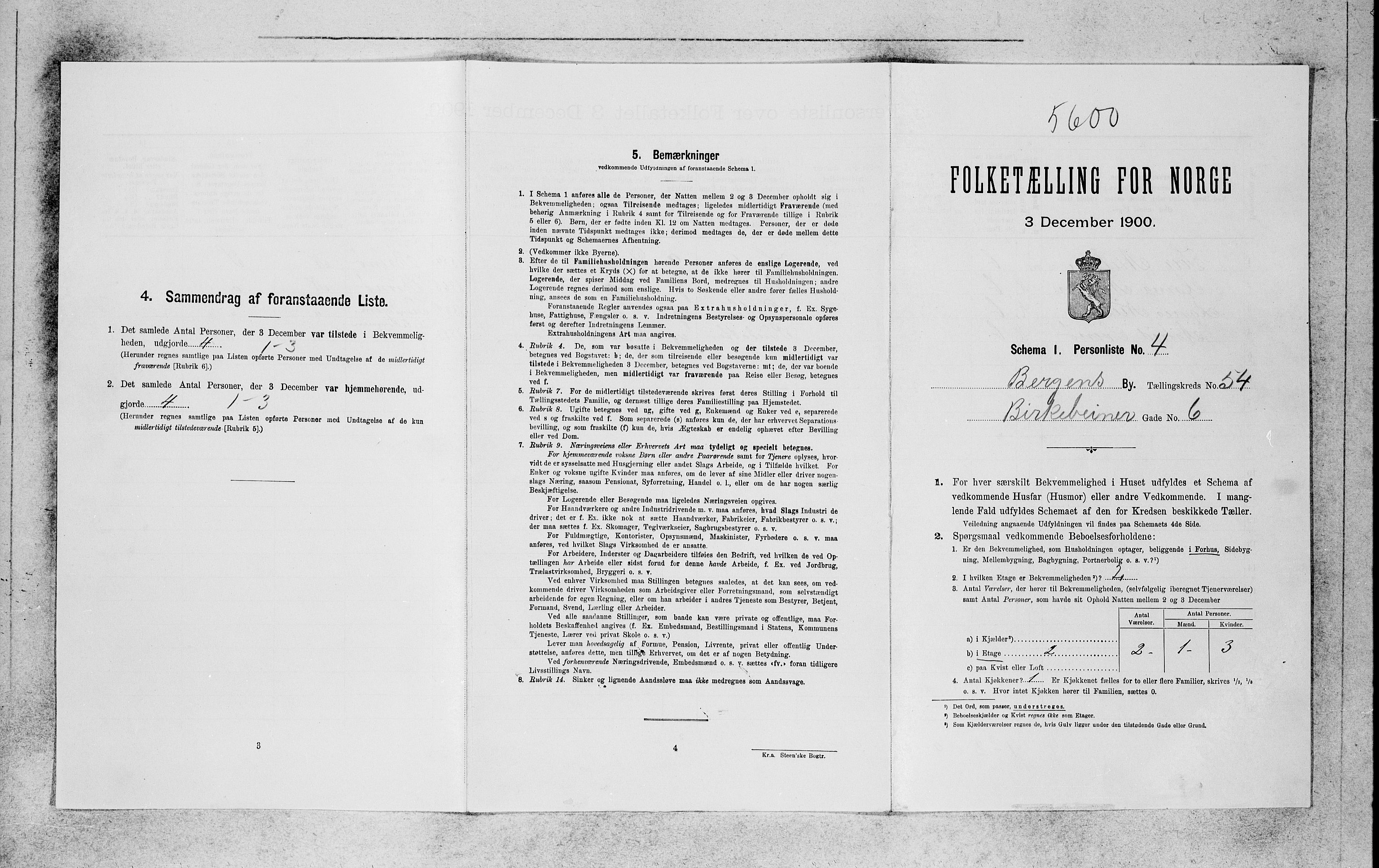SAB, 1900 census for Bergen, 1900, p. 10988