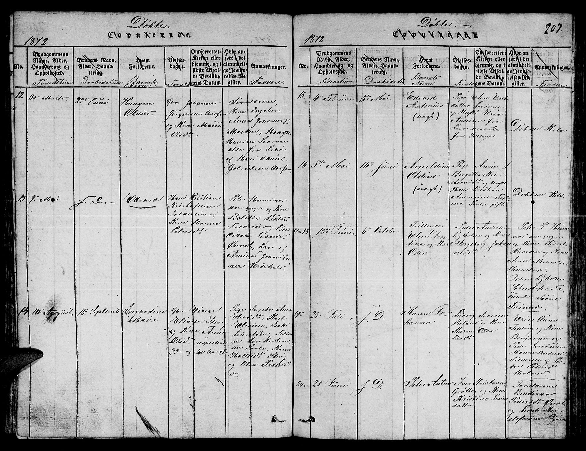Ministerialprotokoller, klokkerbøker og fødselsregistre - Nord-Trøndelag, SAT/A-1458/780/L0648: Parish register (copy) no. 780C01 /3, 1815-1877, p. 207