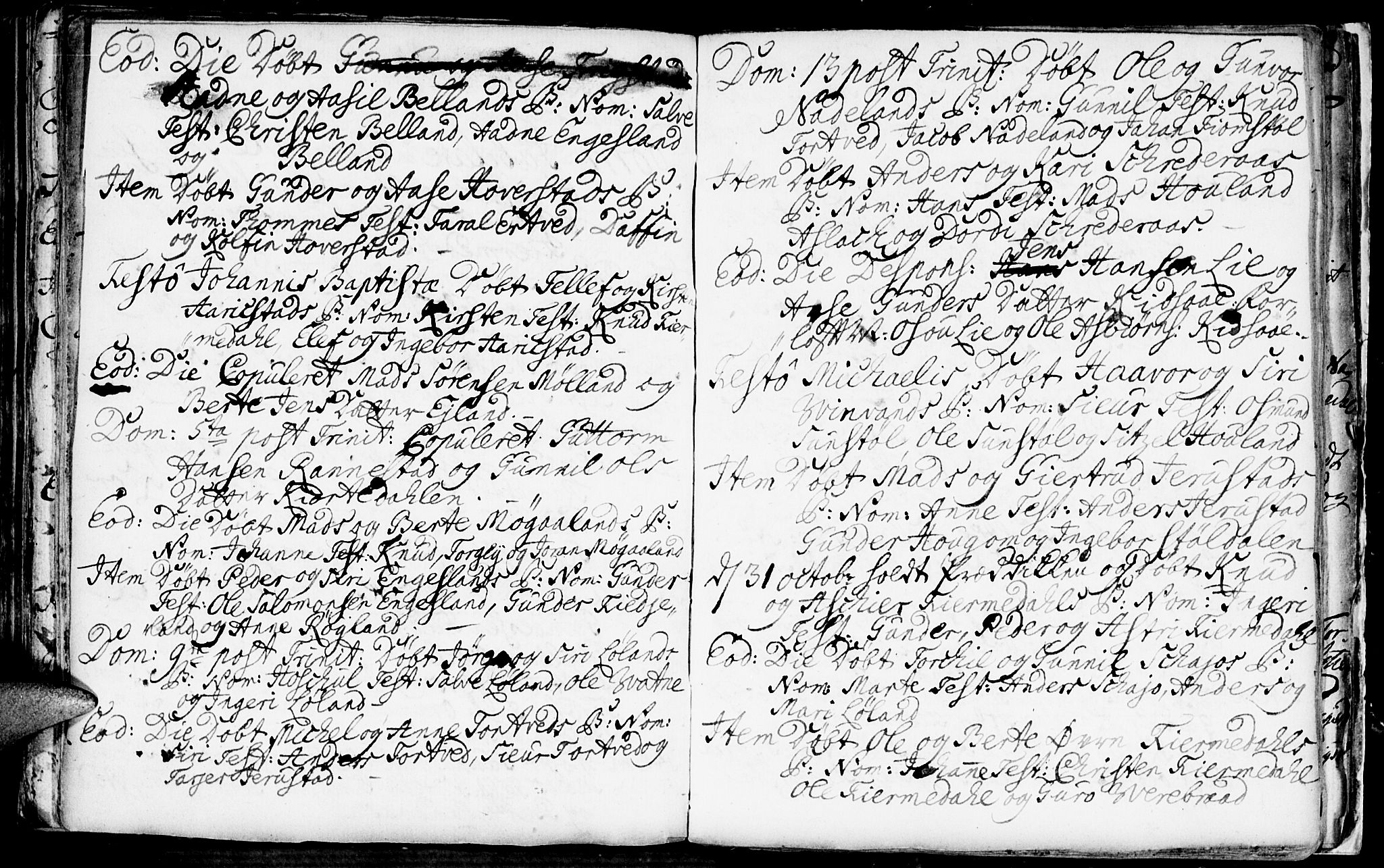 Evje sokneprestkontor, AV/SAK-1111-0008/F/Fa/Fac/L0001: Parish register (official) no. A 1, 1705-1764, p. 305-306