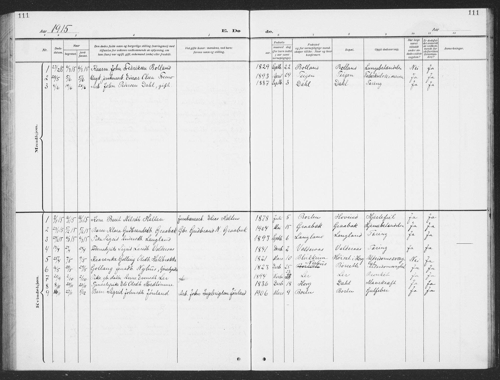 Ministerialprotokoller, klokkerbøker og fødselsregistre - Sør-Trøndelag, AV/SAT-A-1456/693/L1124: Parish register (copy) no. 693C05, 1911-1941, p. 111