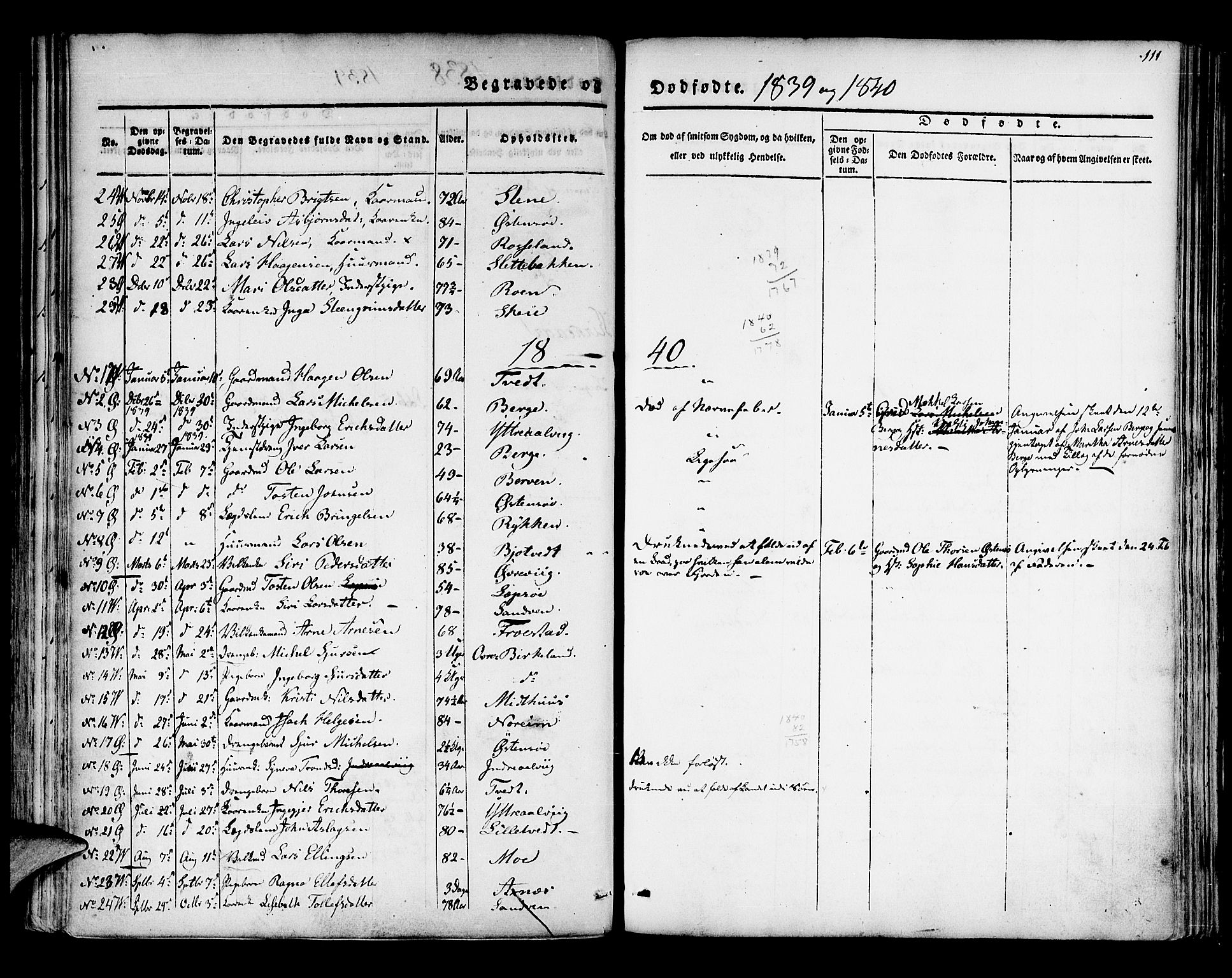 Kvam sokneprestembete, SAB/A-76201/H/Haa: Parish register (official) no. A 7, 1832-1843, p. 111