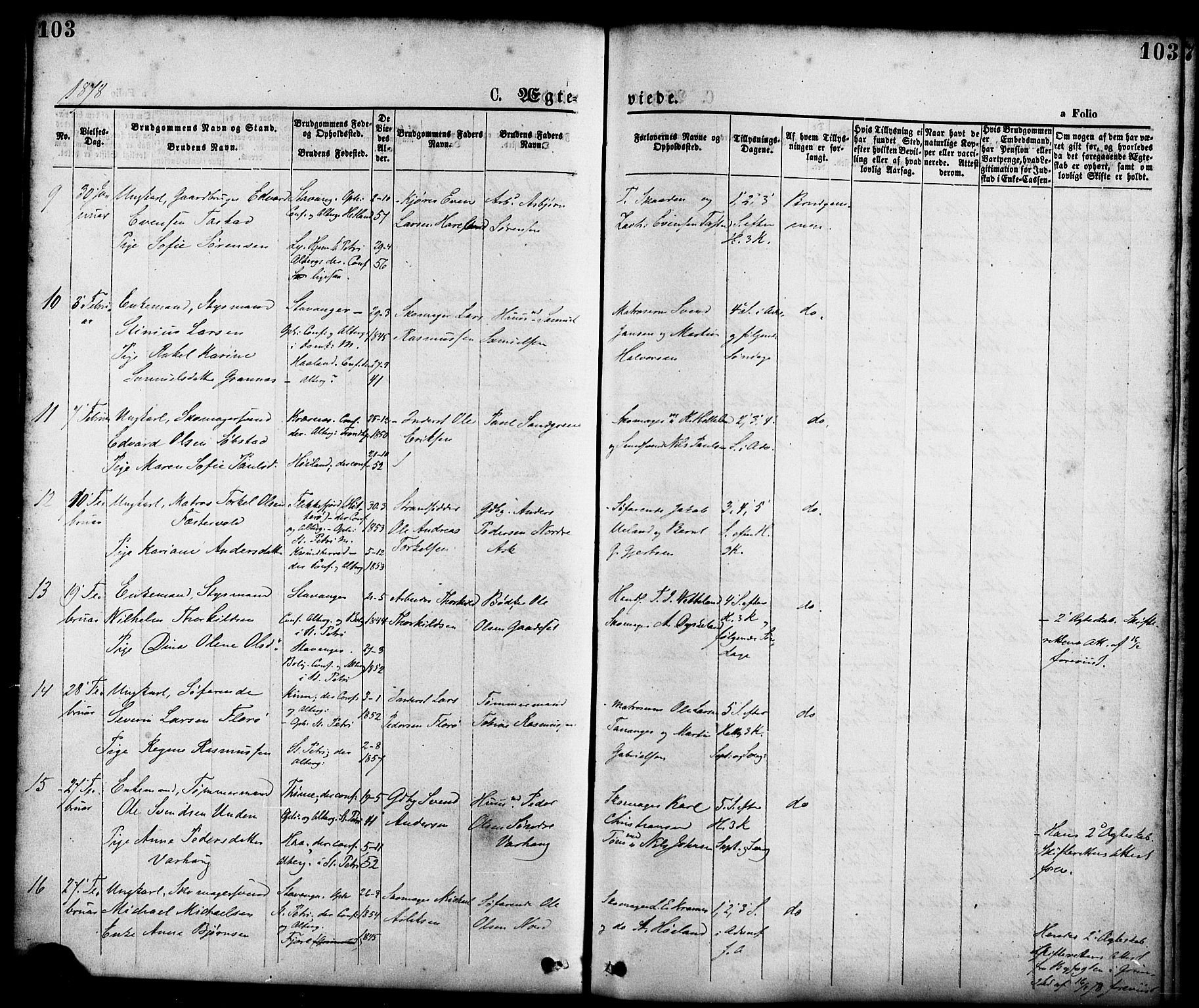 St. Petri sokneprestkontor, AV/SAST-A-101813/001/30/30BA/L0010: Parish register (official) no. A 10, 1869-1878, p. 103