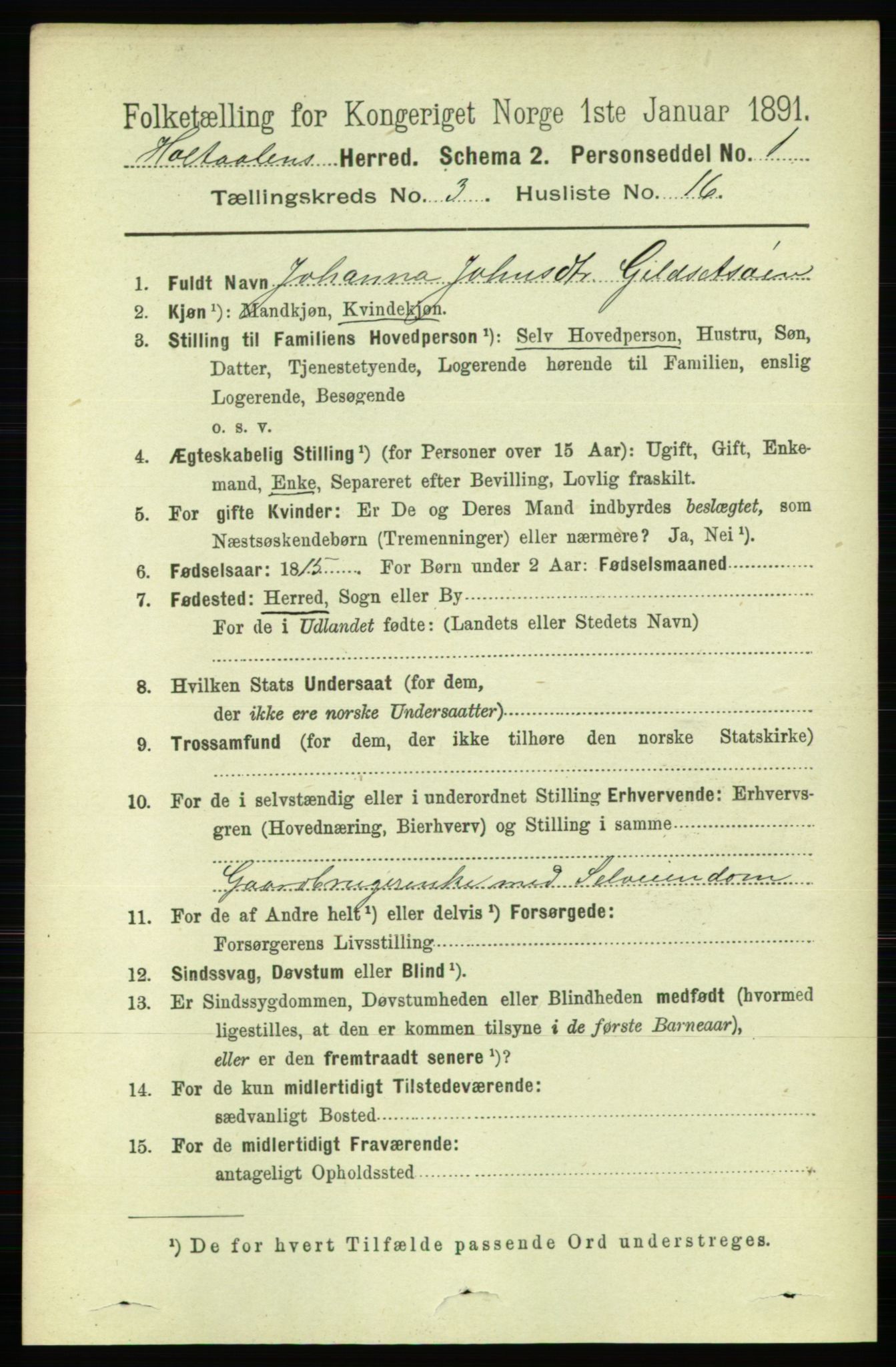 RA, 1891 census for 1645 Haltdalen, 1891, p. 951