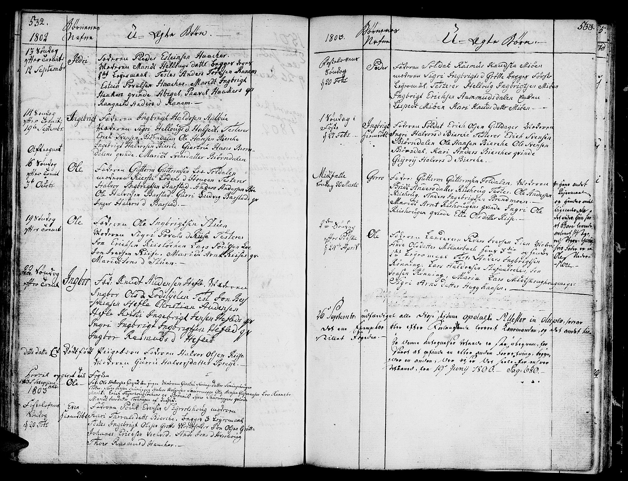 Ministerialprotokoller, klokkerbøker og fødselsregistre - Sør-Trøndelag, SAT/A-1456/678/L0893: Parish register (official) no. 678A03, 1792-1805, p. 532-533