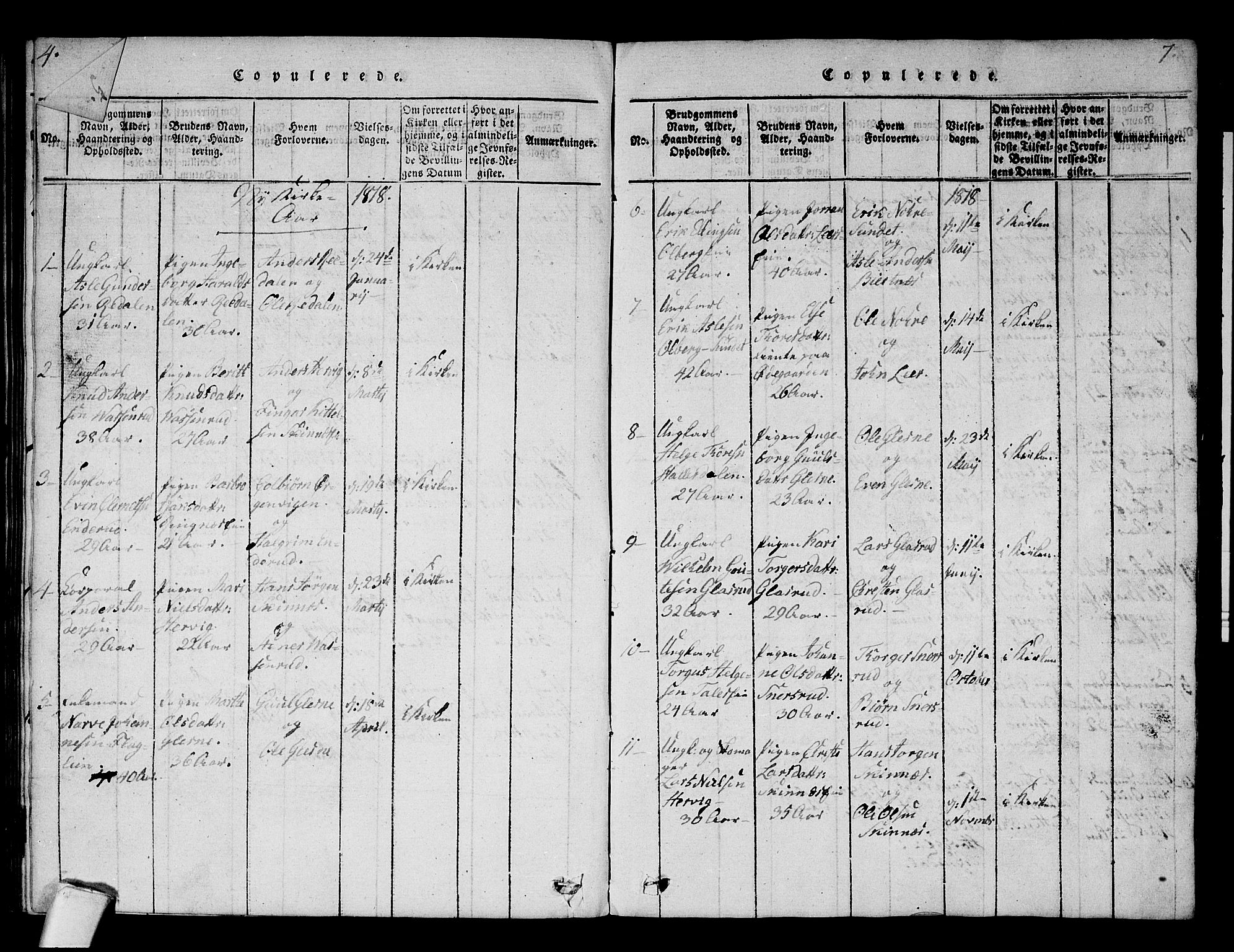 Krødsherad kirkebøker, SAKO/A-19/F/Fa/L0001: Parish register (official) no. 1, 1815-1829, p. 6-7