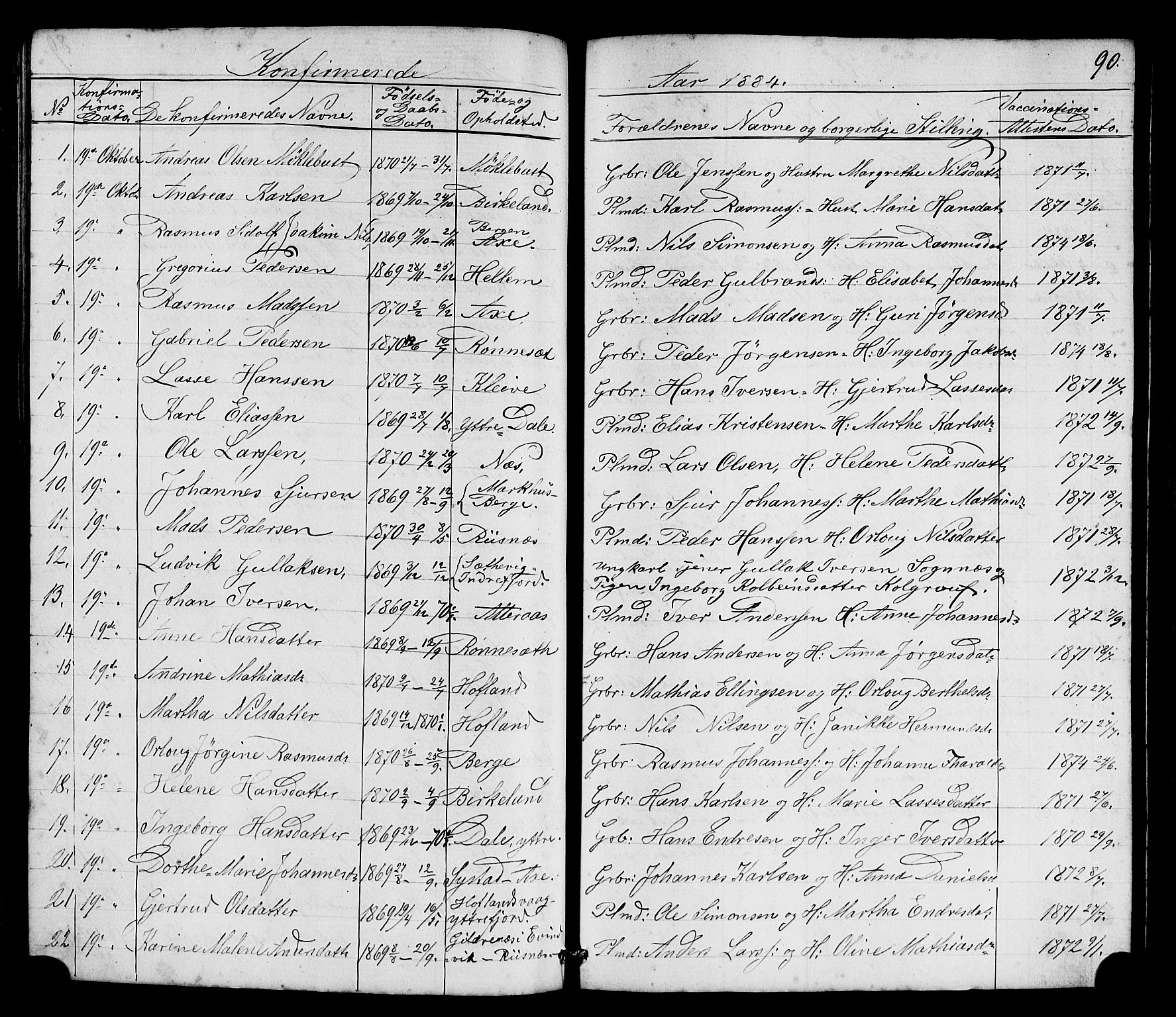 Hyllestad sokneprestembete, SAB/A-80401: Parish register (copy) no. A 2, 1876-1906, p. 90