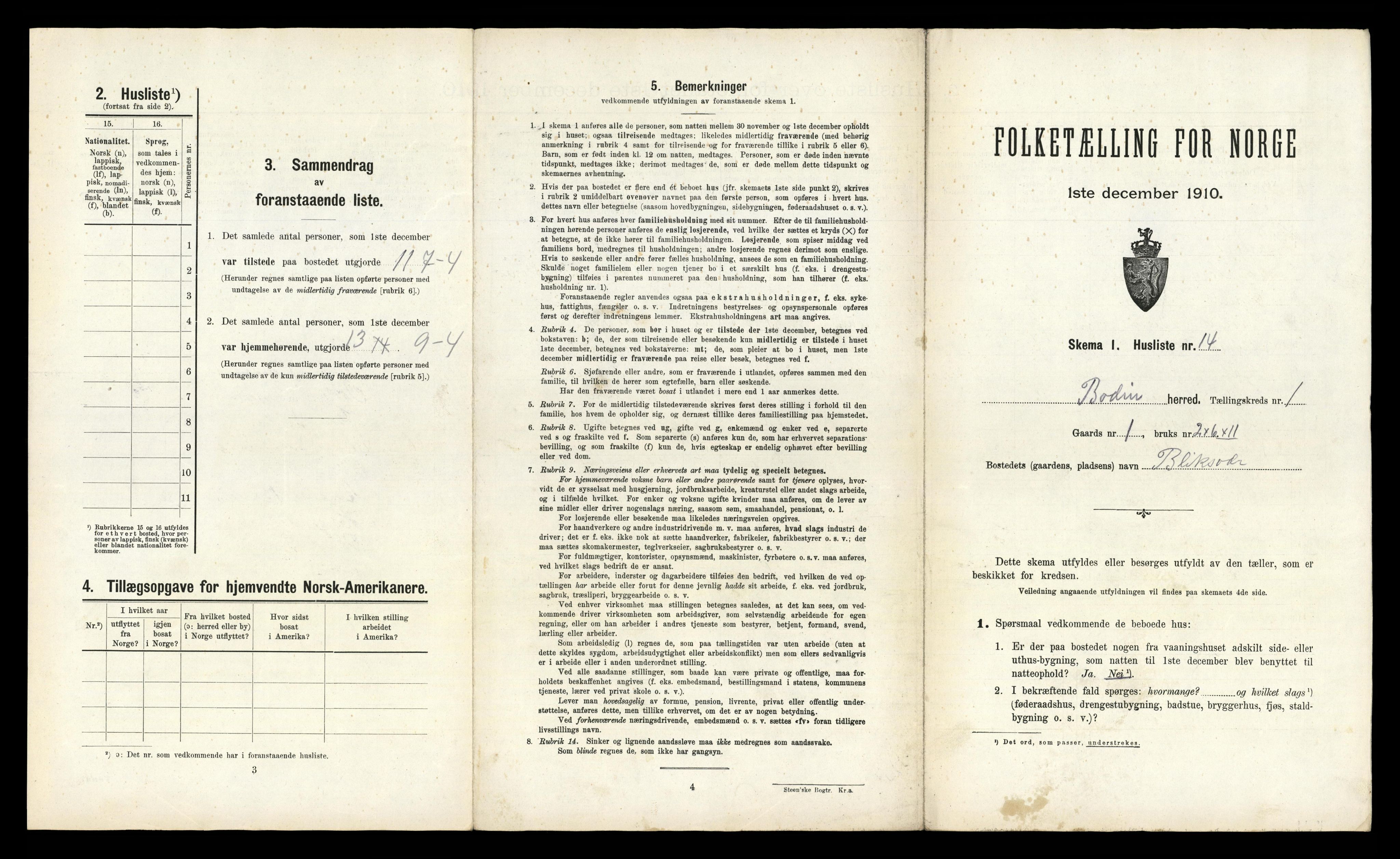 RA, 1910 census for Bodin, 1910, p. 79