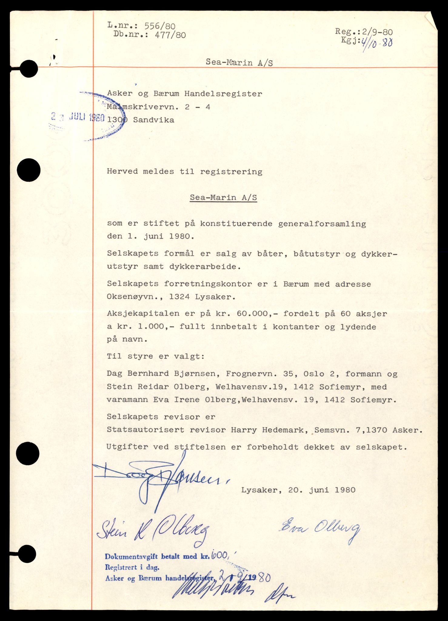 Asker og Bærum tingrett, AV/SAT-A-10379/K/Kb/Kba/L0034: Aksjeselskap i Bærum, Se - Sol, 1890-1989, p. 13