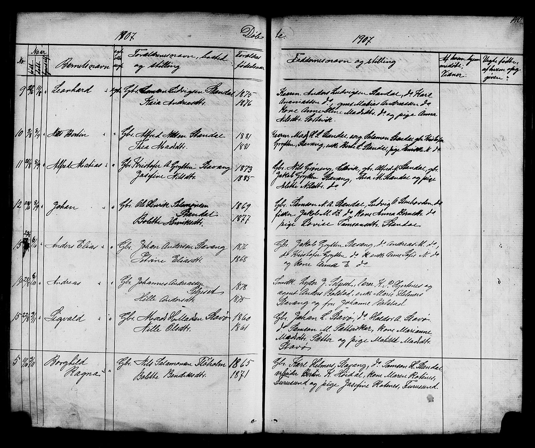 Kinn sokneprestembete, AV/SAB-A-80801/H/Hab/Habc/L0002: Parish register (copy) no. C 2, 1869-1918, p. 140