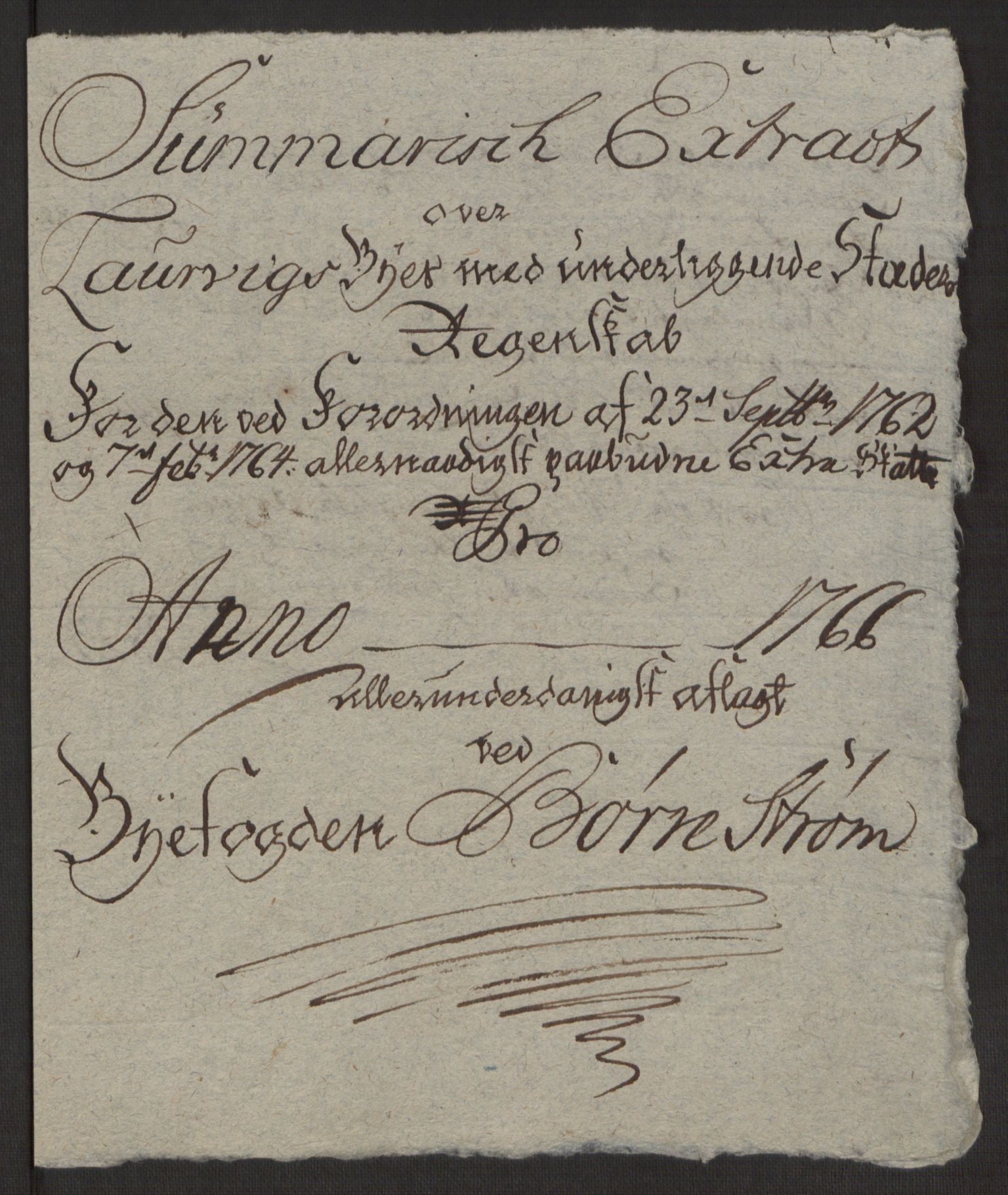 Rentekammeret inntil 1814, Reviderte regnskaper, Byregnskaper, RA/EA-4066/R/Ri/L0183/0001: [I4] Kontribusjonsregnskap / Ekstraskatt, 1762-1768, p. 252