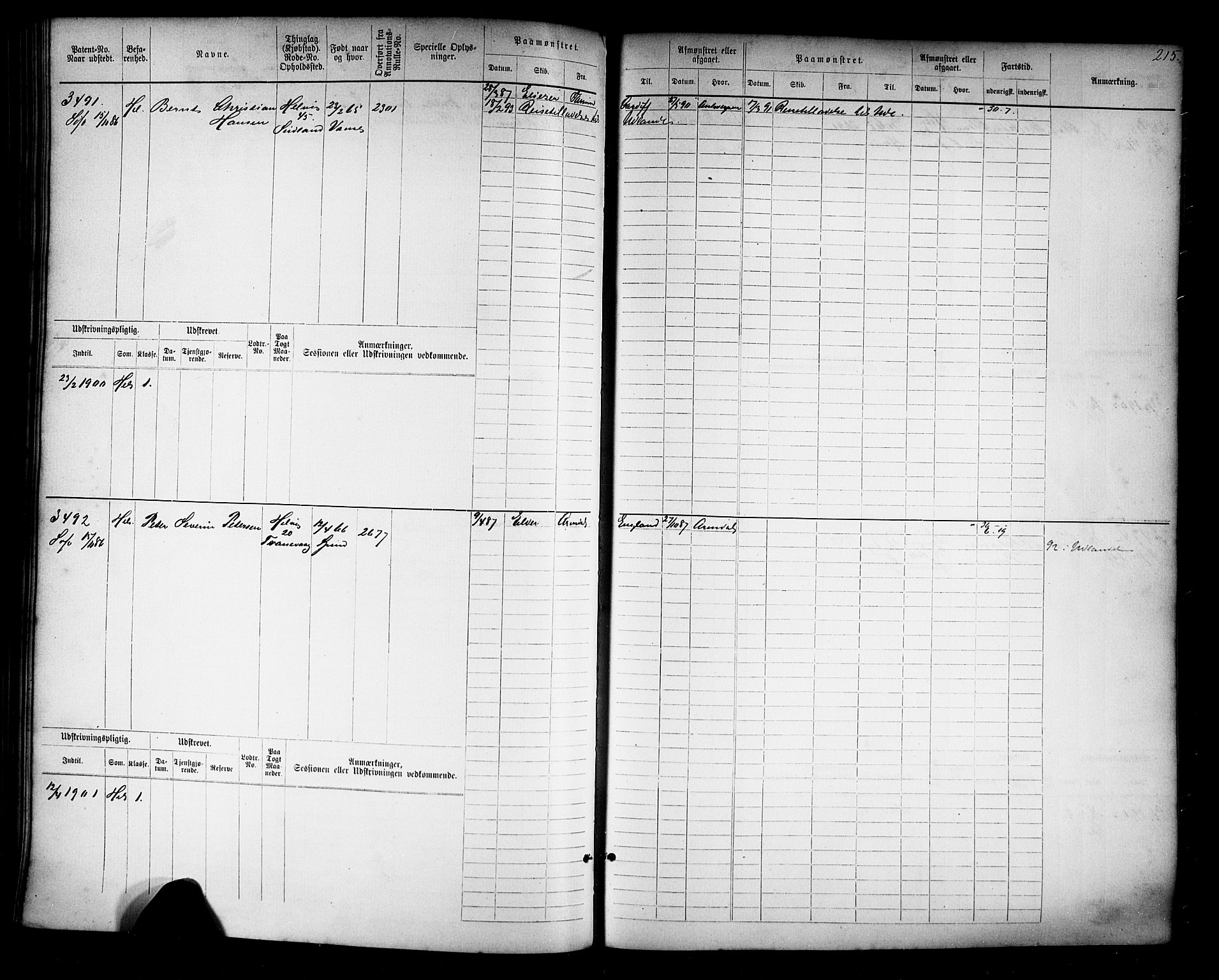 Farsund mønstringskrets, AV/SAK-2031-0017/F/Fb/L0019: Hovedrulle nr 3067-3832, Z-11, 1882-1922, p. 219