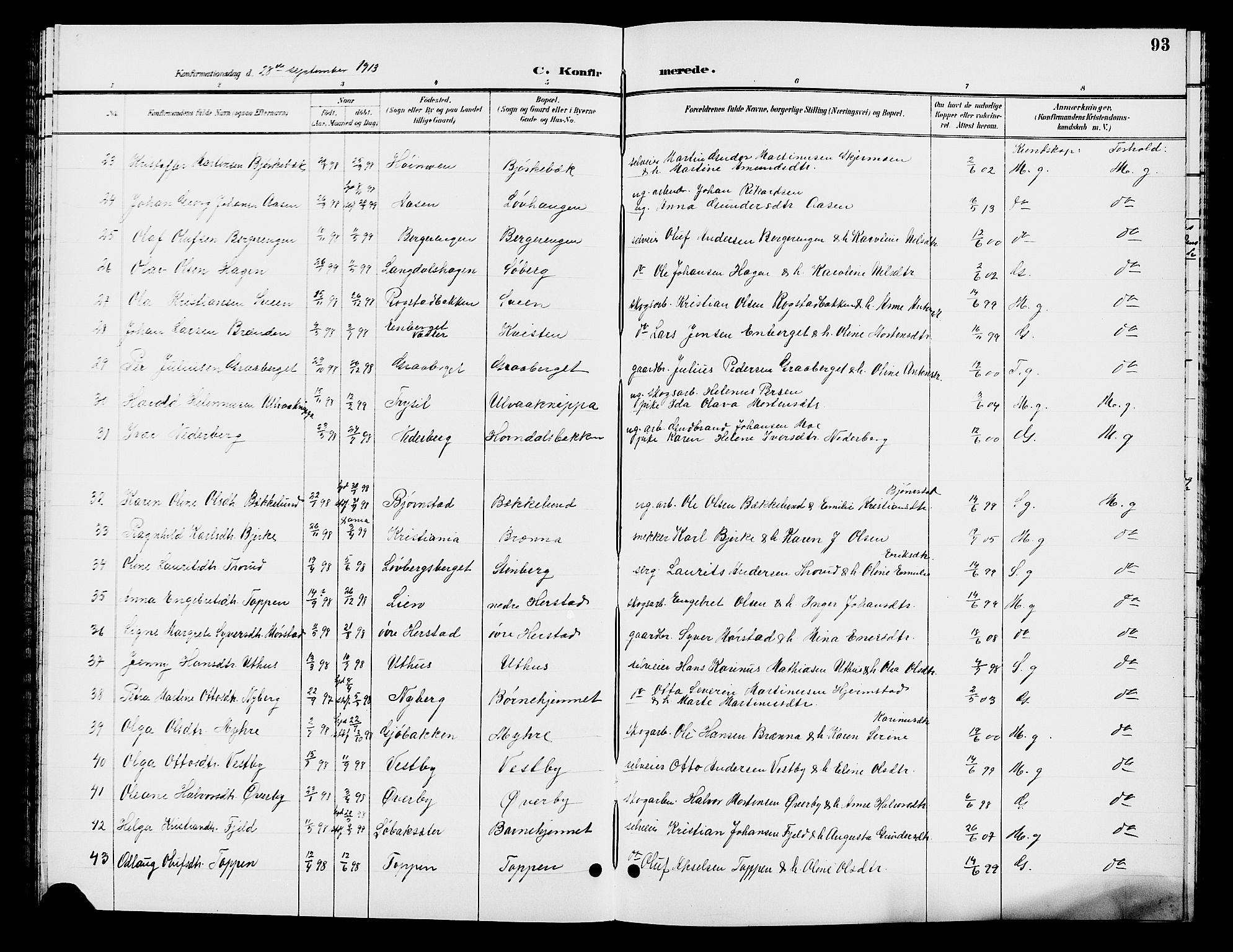 Elverum prestekontor, AV/SAH-PREST-044/H/Ha/Hab/L0007: Parish register (copy) no. 7, 1896-1914, p. 93
