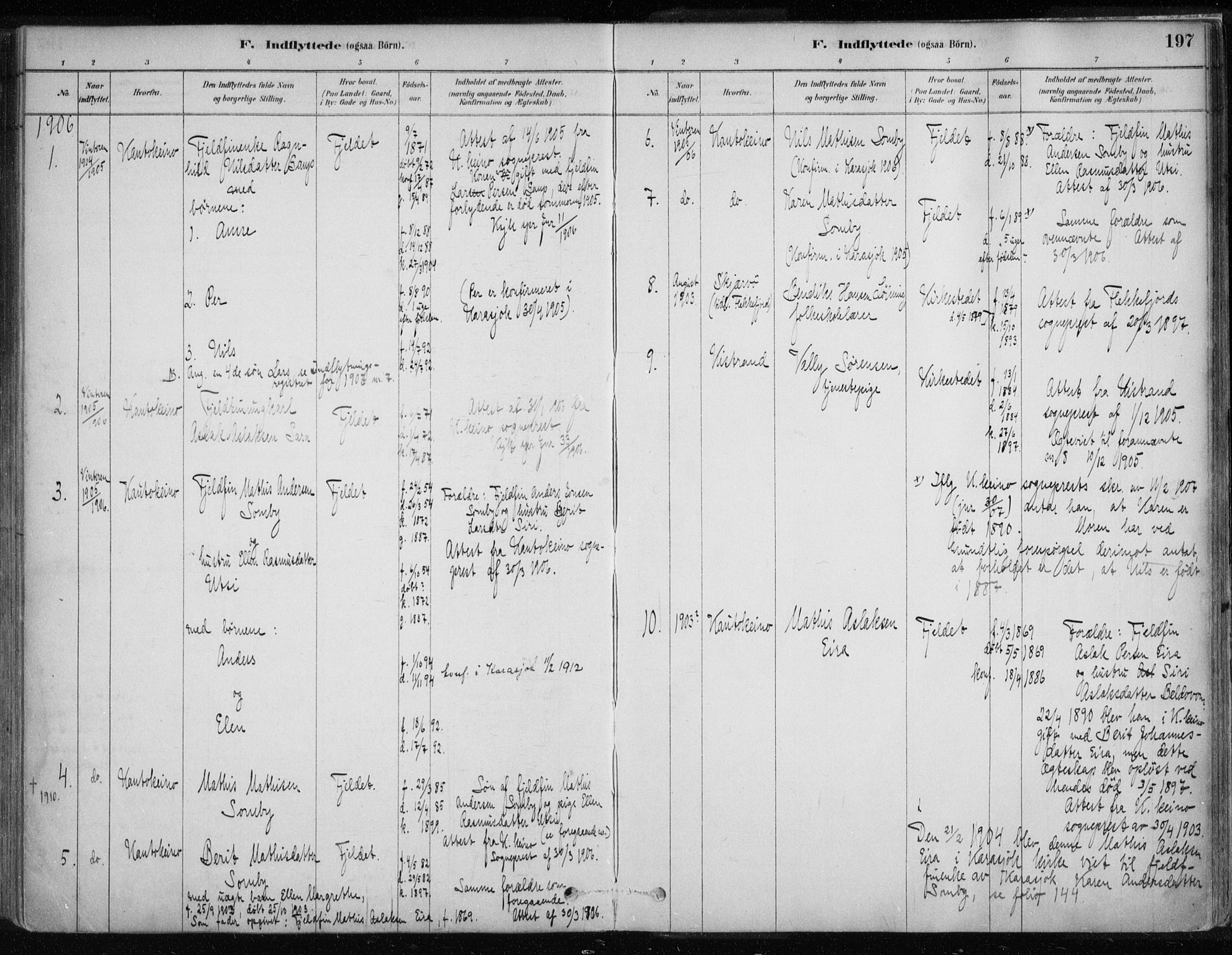 Karasjok sokneprestkontor, SATØ/S-1352/H/Ha/L0002kirke: Parish register (official) no. 2, 1885-1906, p. 197