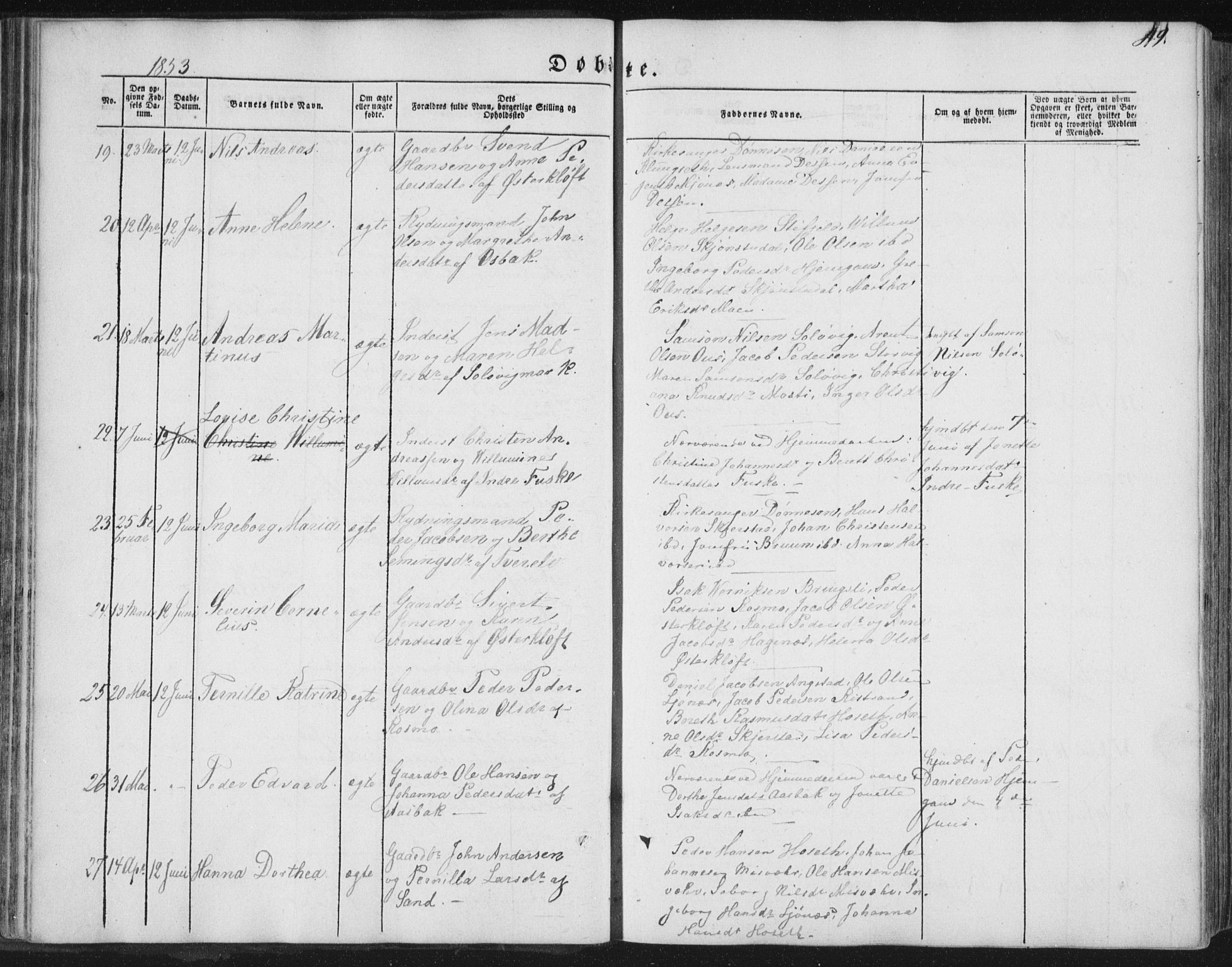 Ministerialprotokoller, klokkerbøker og fødselsregistre - Nordland, AV/SAT-A-1459/852/L0738: Parish register (official) no. 852A08, 1849-1865, p. 49