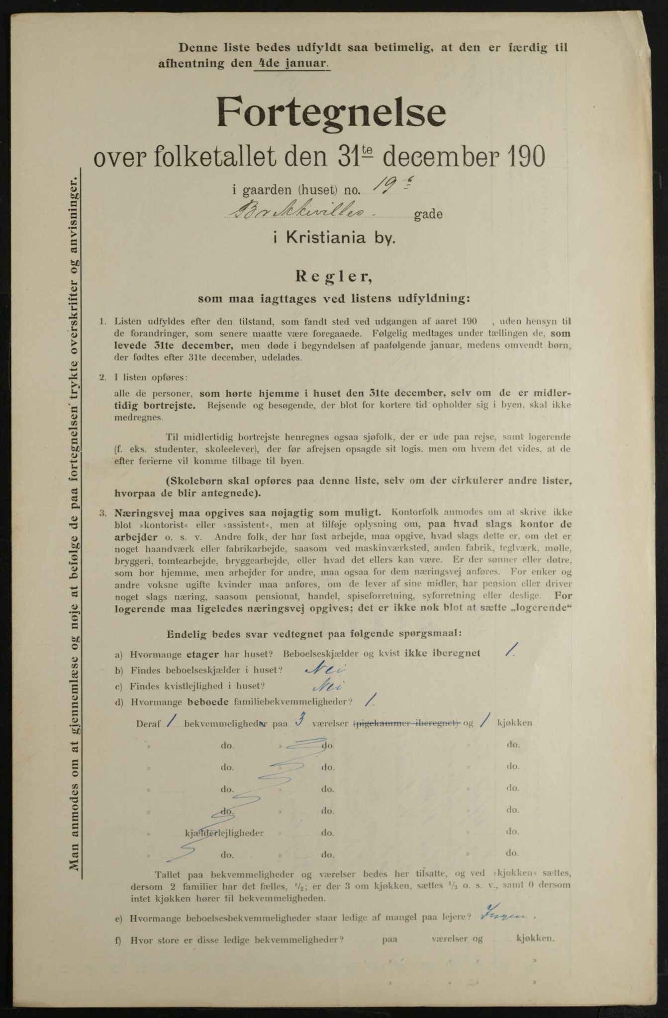 OBA, Municipal Census 1901 for Kristiania, 1901, p. 1445