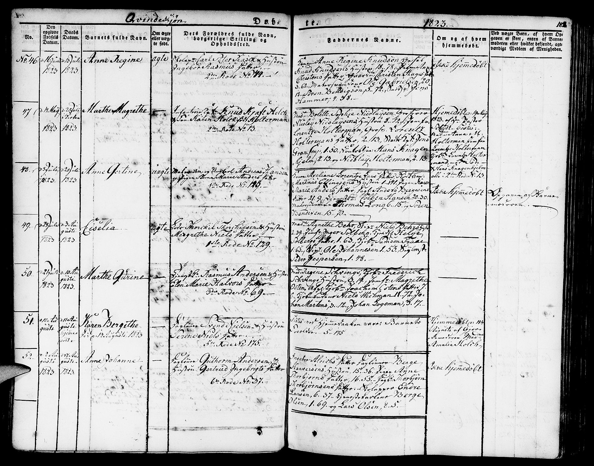 Nykirken Sokneprestembete, SAB/A-77101/H/Haa/L0012: Parish register (official) no. A 12, 1821-1844, p. 182