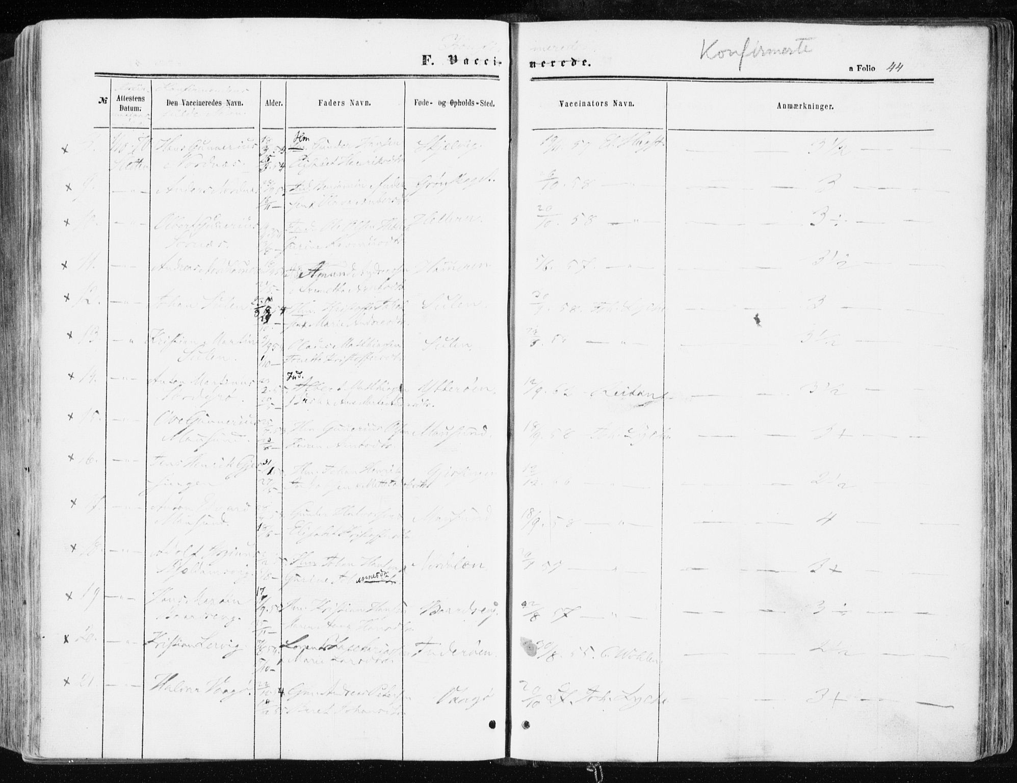 Ministerialprotokoller, klokkerbøker og fødselsregistre - Sør-Trøndelag, AV/SAT-A-1456/634/L0531: Parish register (official) no. 634A07, 1861-1870, p. 44