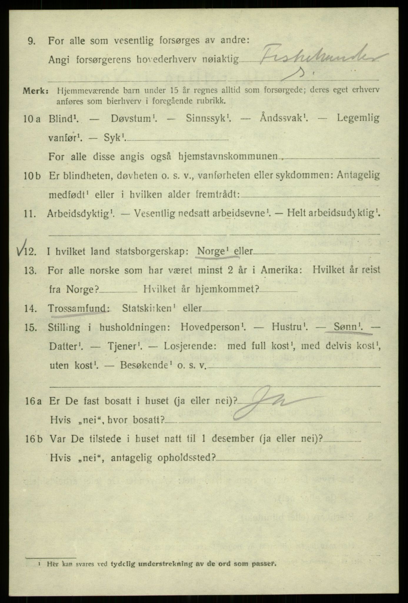 SAB, 1920 census for Bergen, 1920, p. 93687