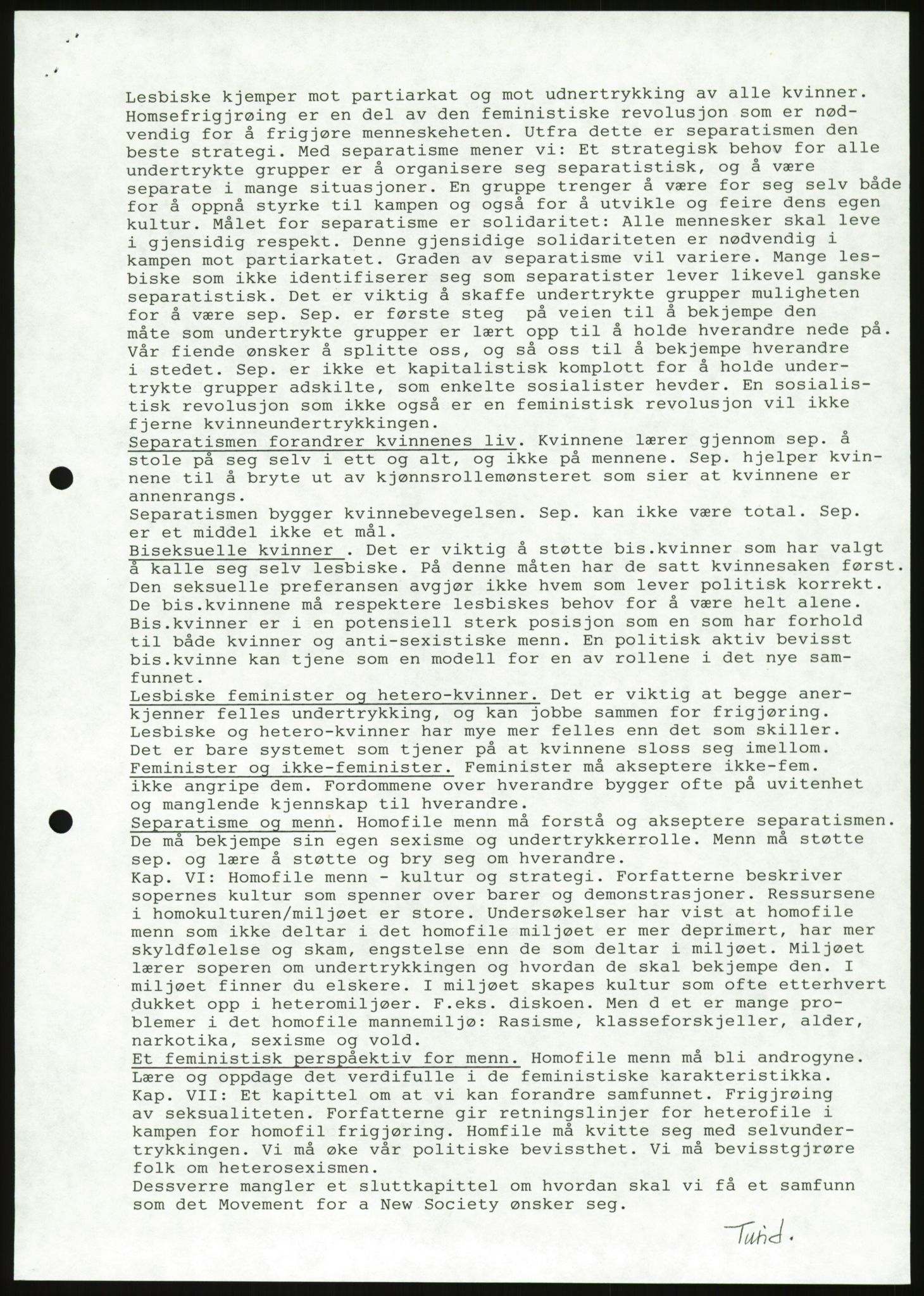 Turid Eikvam, AV/RA-PA-1457/F/Fa/L0010: Diverse, 1974-1990, p. 126