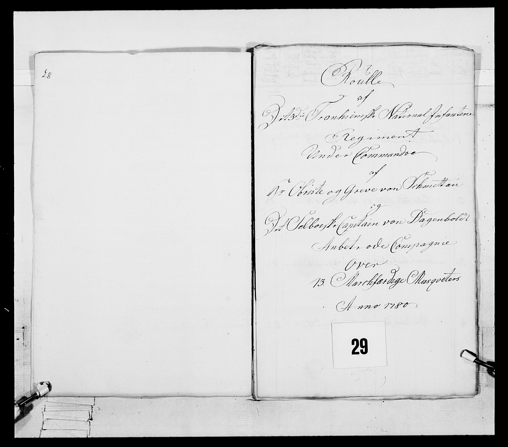 Generalitets- og kommissariatskollegiet, Det kongelige norske kommissariatskollegium, AV/RA-EA-5420/E/Eh/L0087: 3. Trondheimske nasjonale infanteriregiment, 1780, p. 337