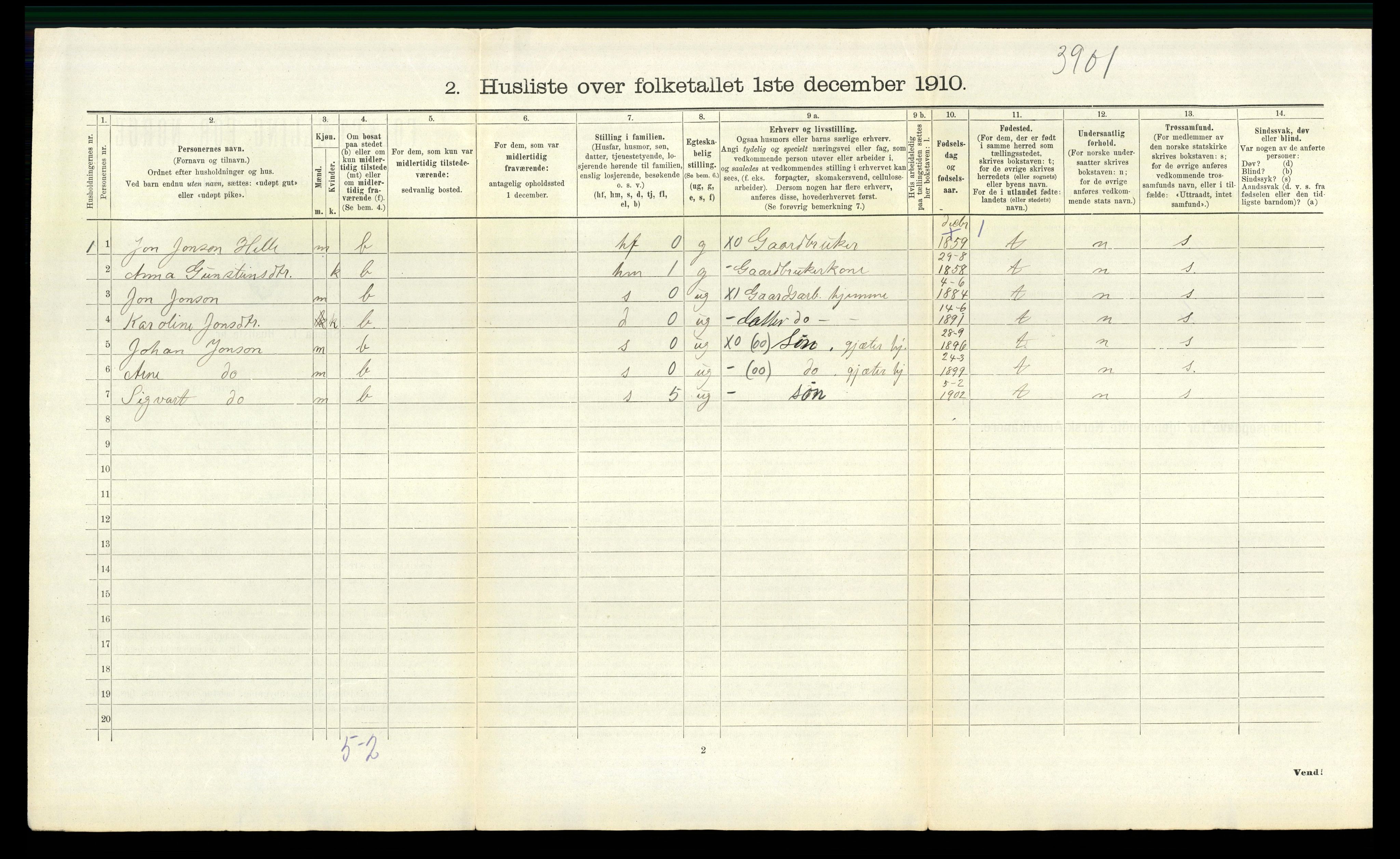 RA, 1910 census for Hægebostad, 1910, p. 228