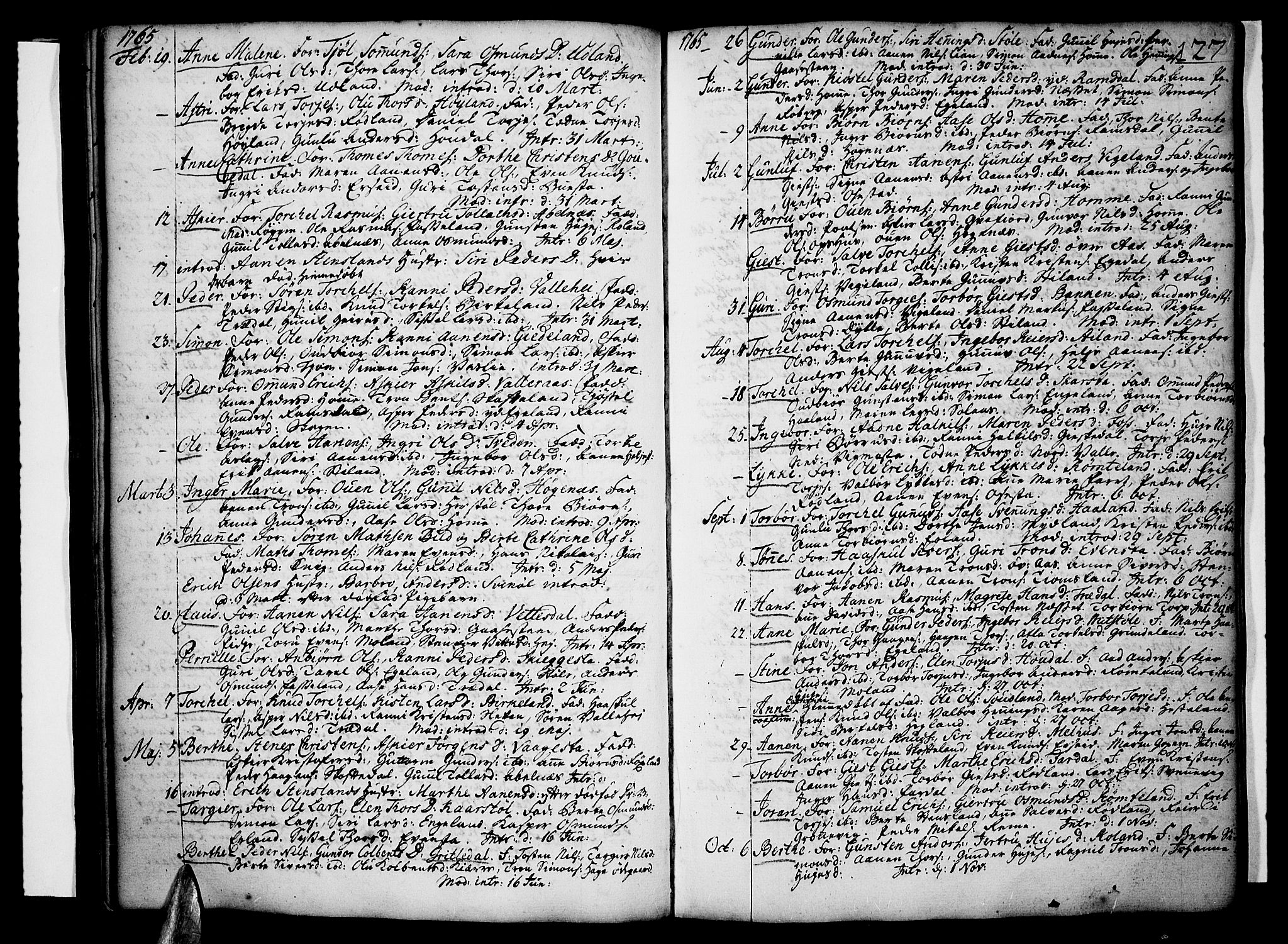 Sør-Audnedal sokneprestkontor, AV/SAK-1111-0039/F/Fa/Fab/L0001: Parish register (official) no. A 1 /1, 1726-1766, p. 127