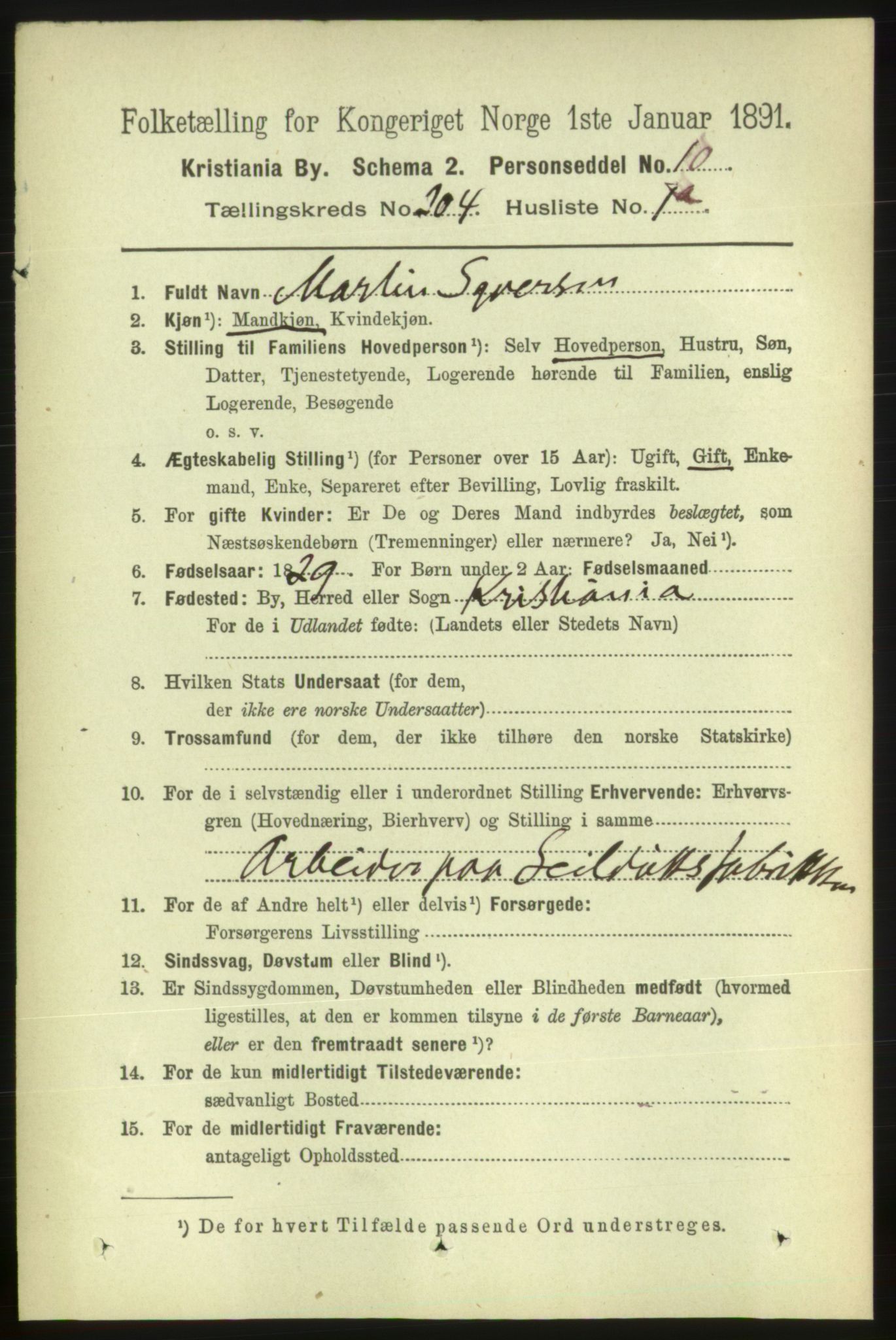 RA, 1891 census for 0301 Kristiania, 1891, p. 122915