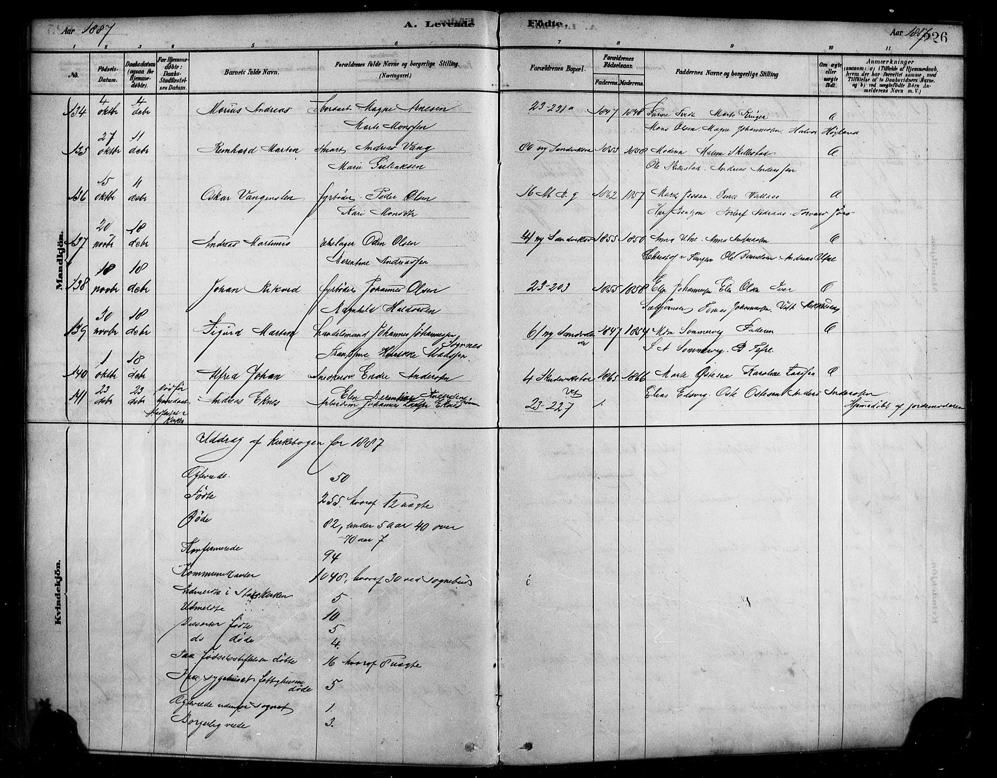 Sandviken Sokneprestembete, SAB/A-77601/H/Ha/L0004: Parish register (official) no. B 1, 1878-1891, p. 226