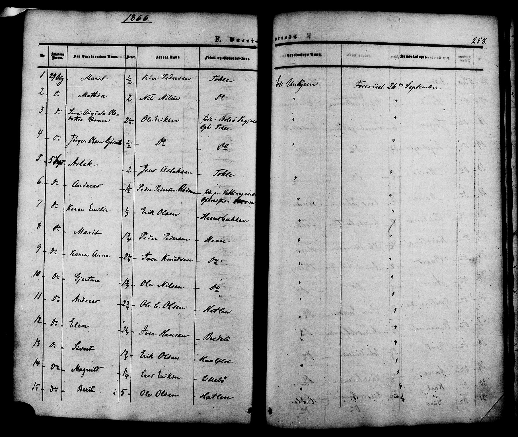 Ministerialprotokoller, klokkerbøker og fødselsregistre - Møre og Romsdal, SAT/A-1454/545/L0586: Parish register (official) no. 545A02, 1854-1877, p. 258