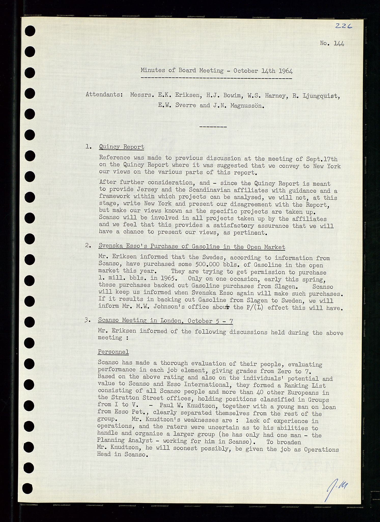 Pa 0982 - Esso Norge A/S, AV/SAST-A-100448/A/Aa/L0001/0004: Den administrerende direksjon Board minutes (styrereferater) / Den administrerende direksjon Board minutes (styrereferater), 1963-1964, p. 34