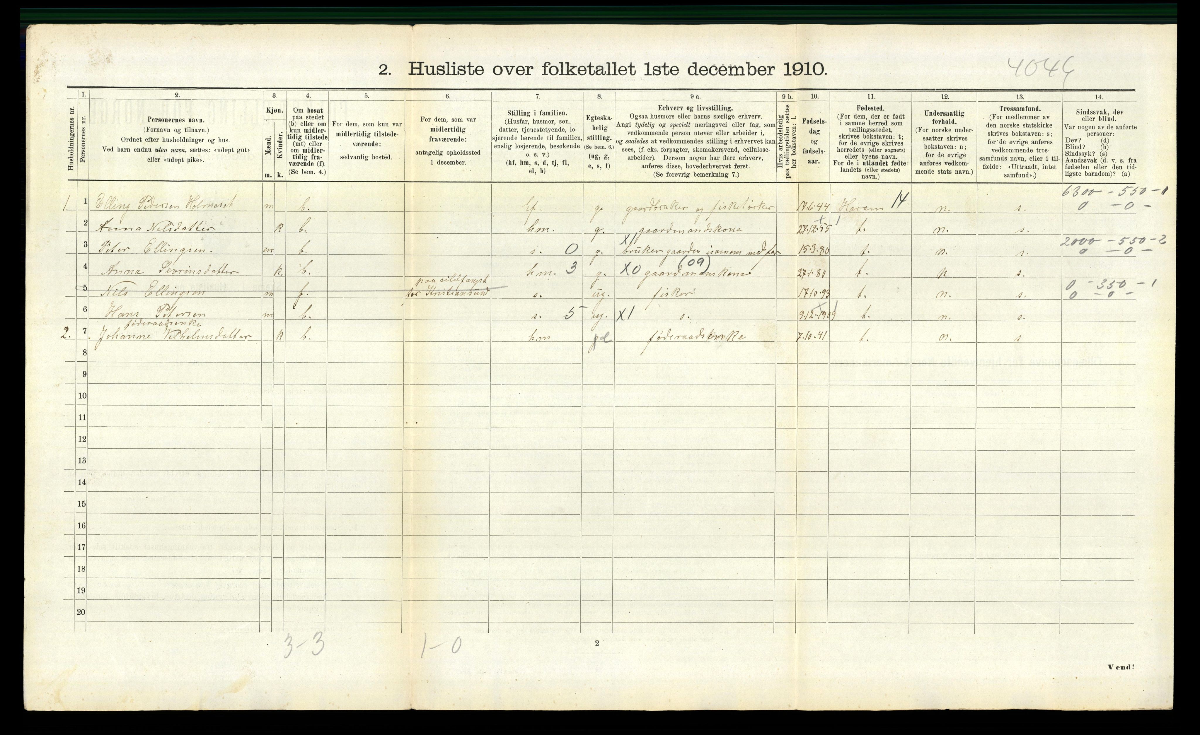 RA, 1910 census for Borgund, 1910, p. 1820