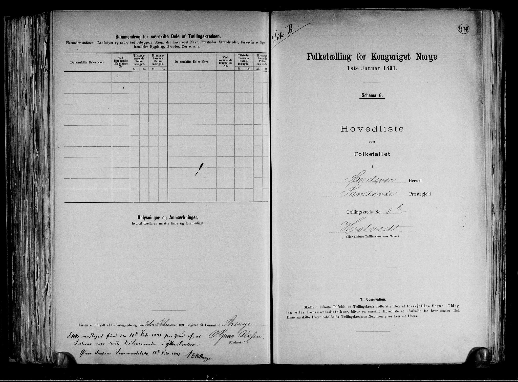 RA, 1891 census for 0629 Sandsvær, 1891, p. 17