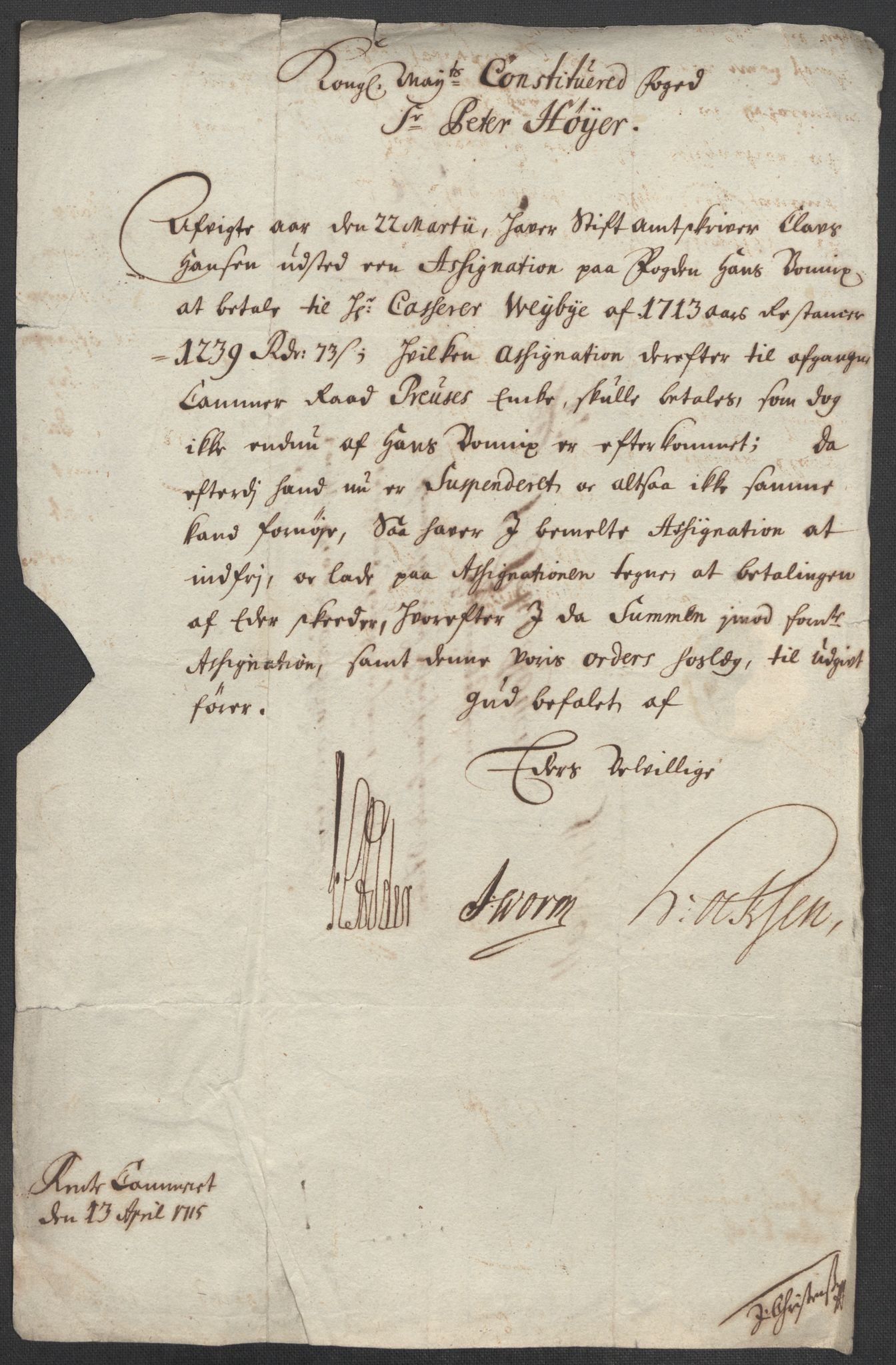 Rentekammeret inntil 1814, Reviderte regnskaper, Fogderegnskap, AV/RA-EA-4092/R39/L2323: Fogderegnskap Nedenes, 1715, p. 294