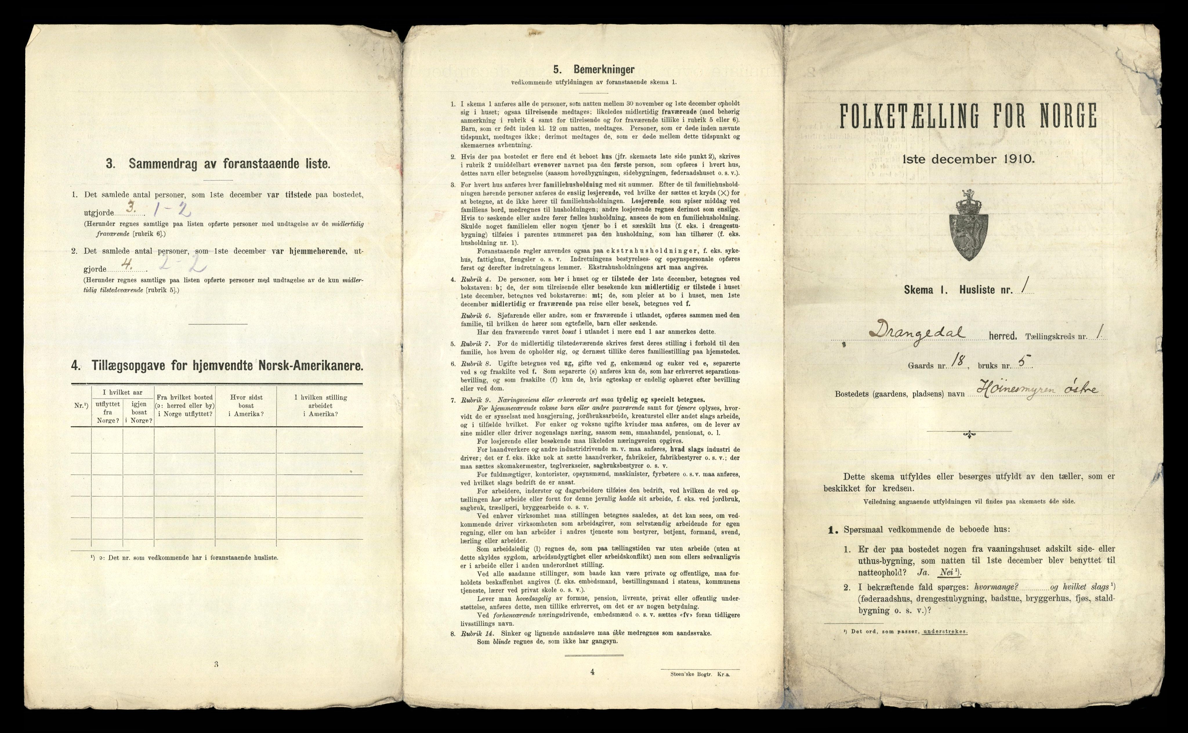 RA, 1910 census for Drangedal, 1910, p. 59