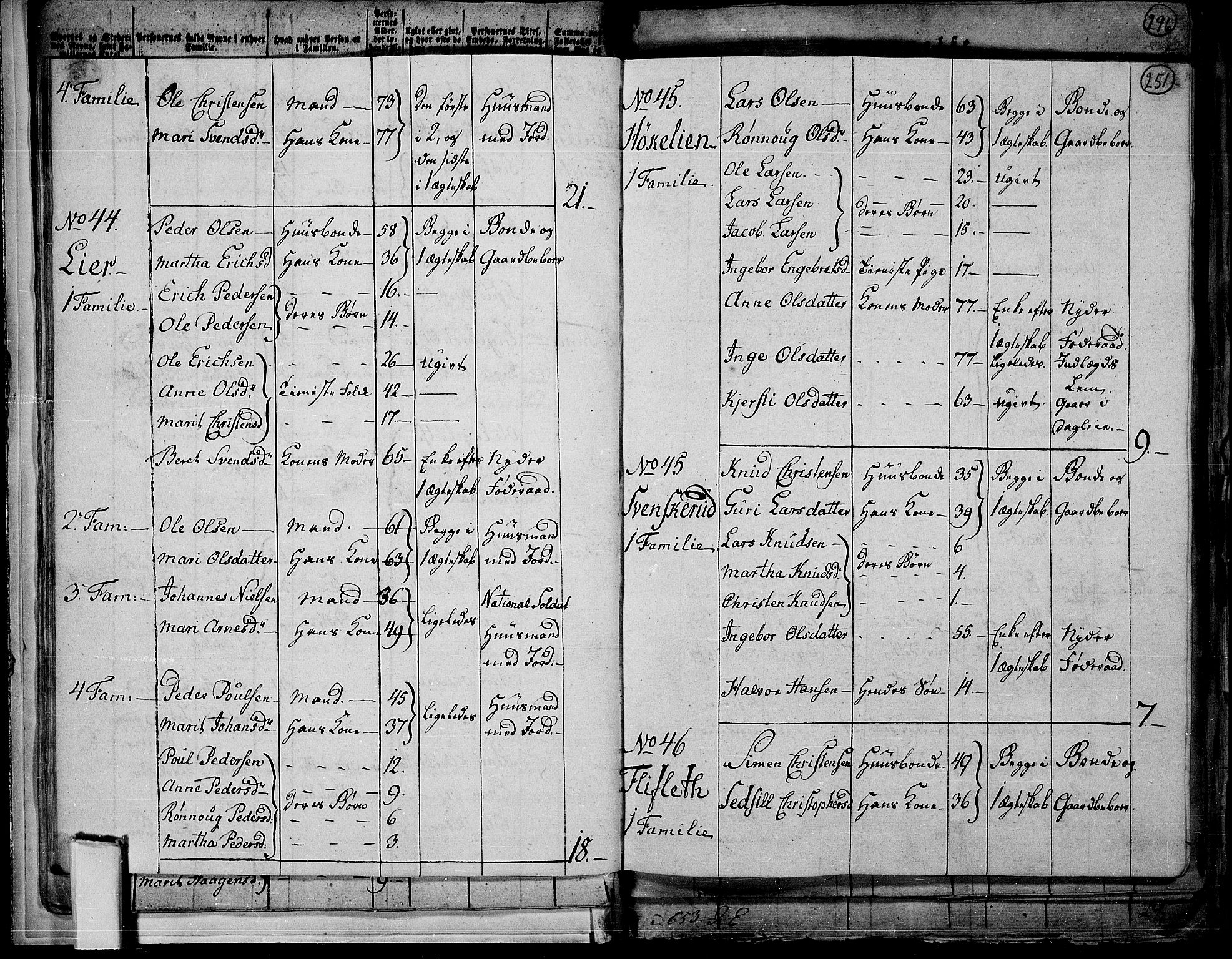 RA, 1801 census for 0524P Fåberg, 1801, p. 250b-251a