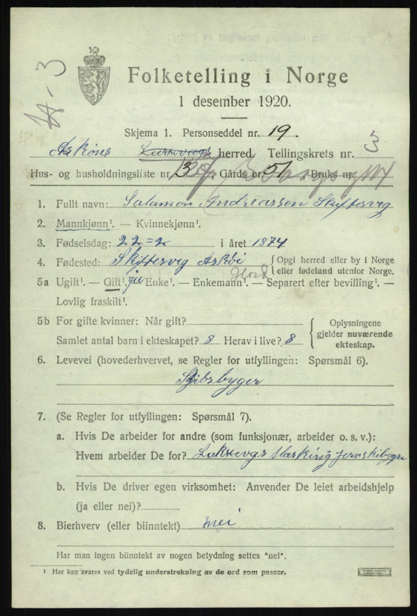 SAB, 1920 census for Laksevåg, 1920, p. 11864