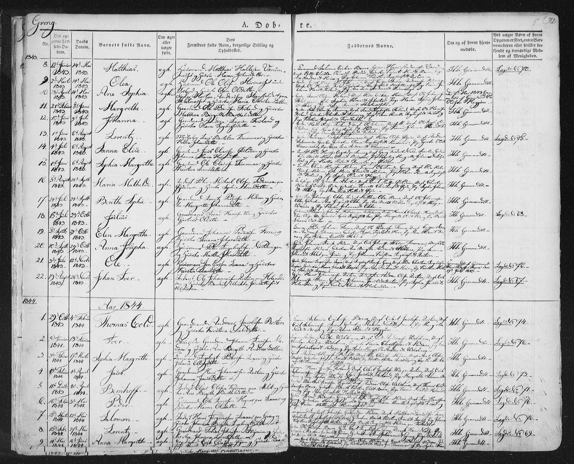 Ministerialprotokoller, klokkerbøker og fødselsregistre - Nord-Trøndelag, AV/SAT-A-1458/758/L0513: Parish register (official) no. 758A02 /1, 1839-1868, p. 5