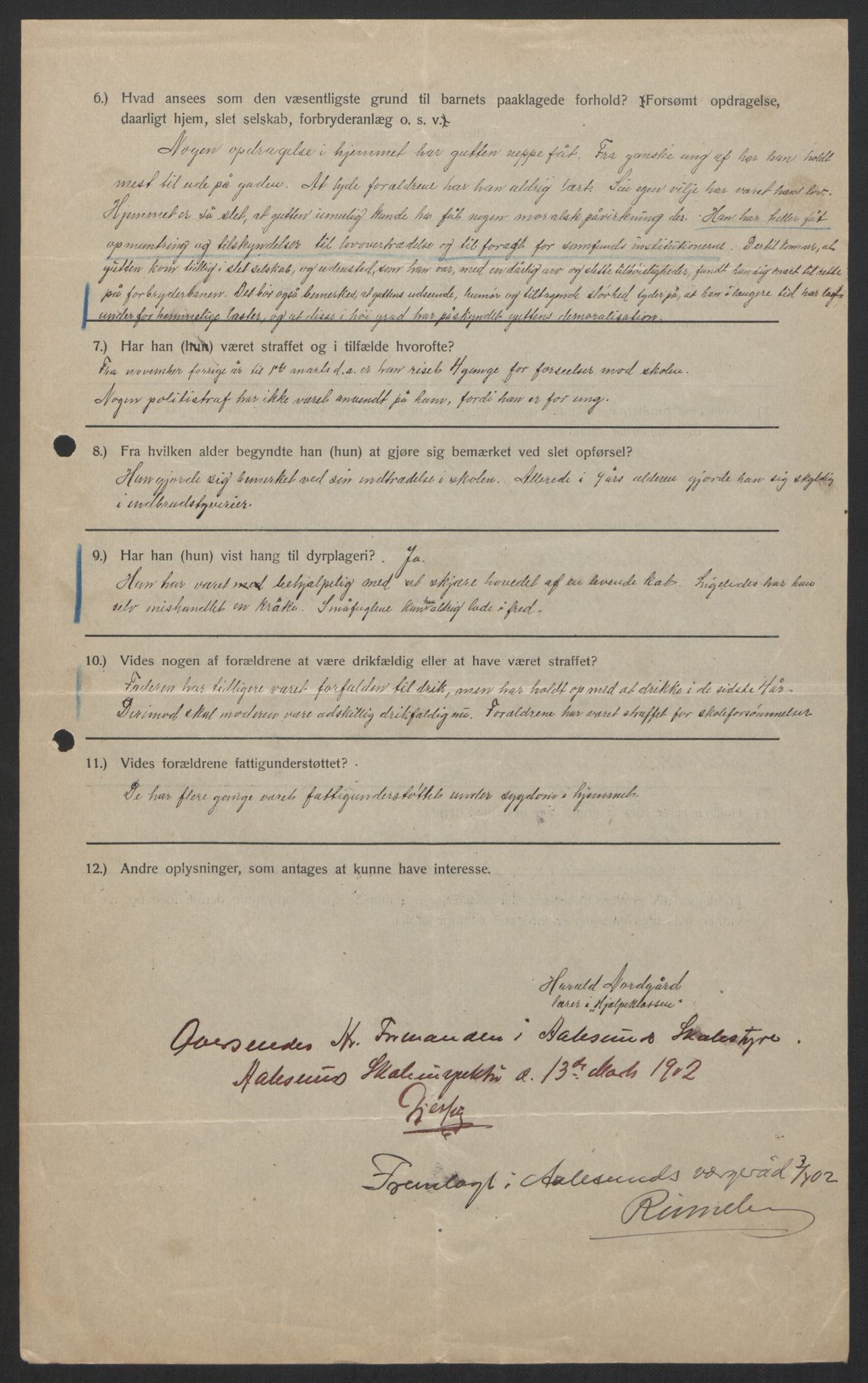 Falstad skolehjem, AV/RA-S-1676/E/Eb/L0004: Elevmapper løpenr. 81-98, 1901-1909, p. 149