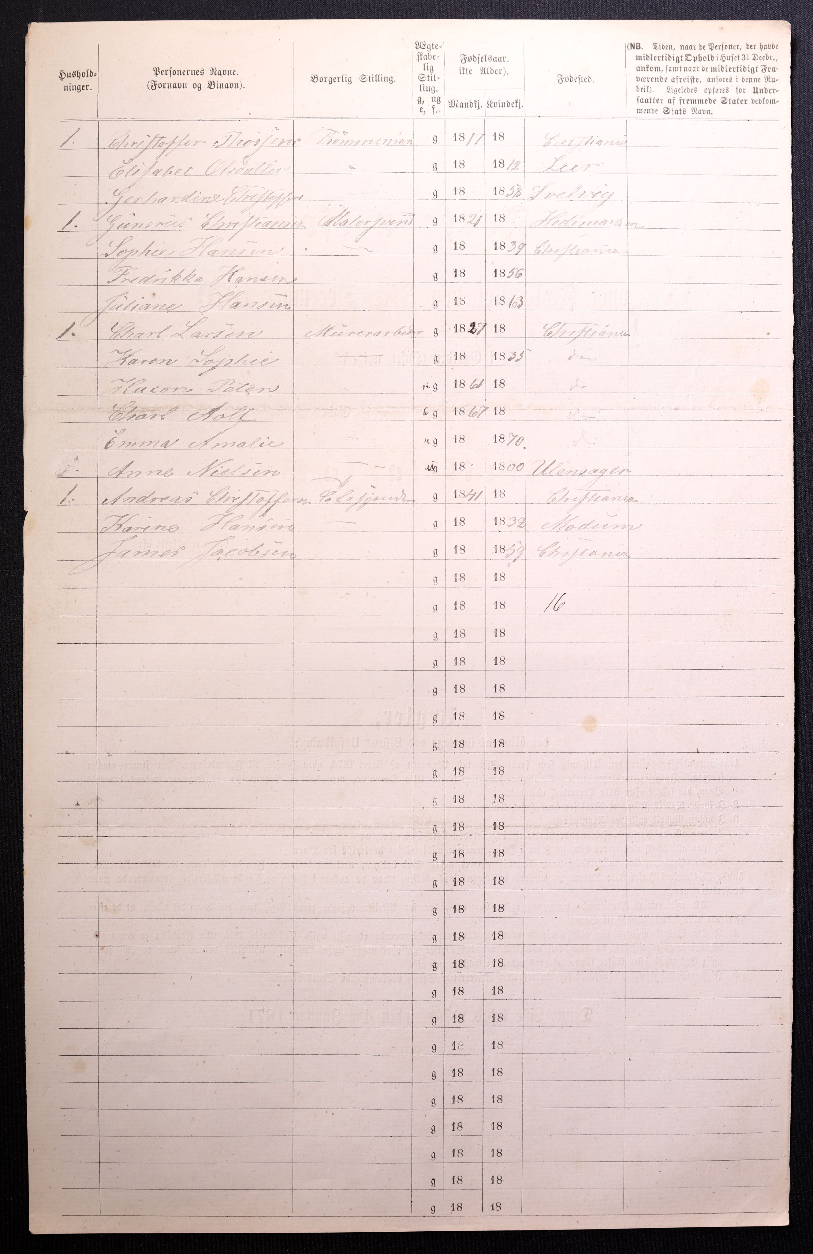 RA, 1870 census for 0301 Kristiania, 1870, p. 4082