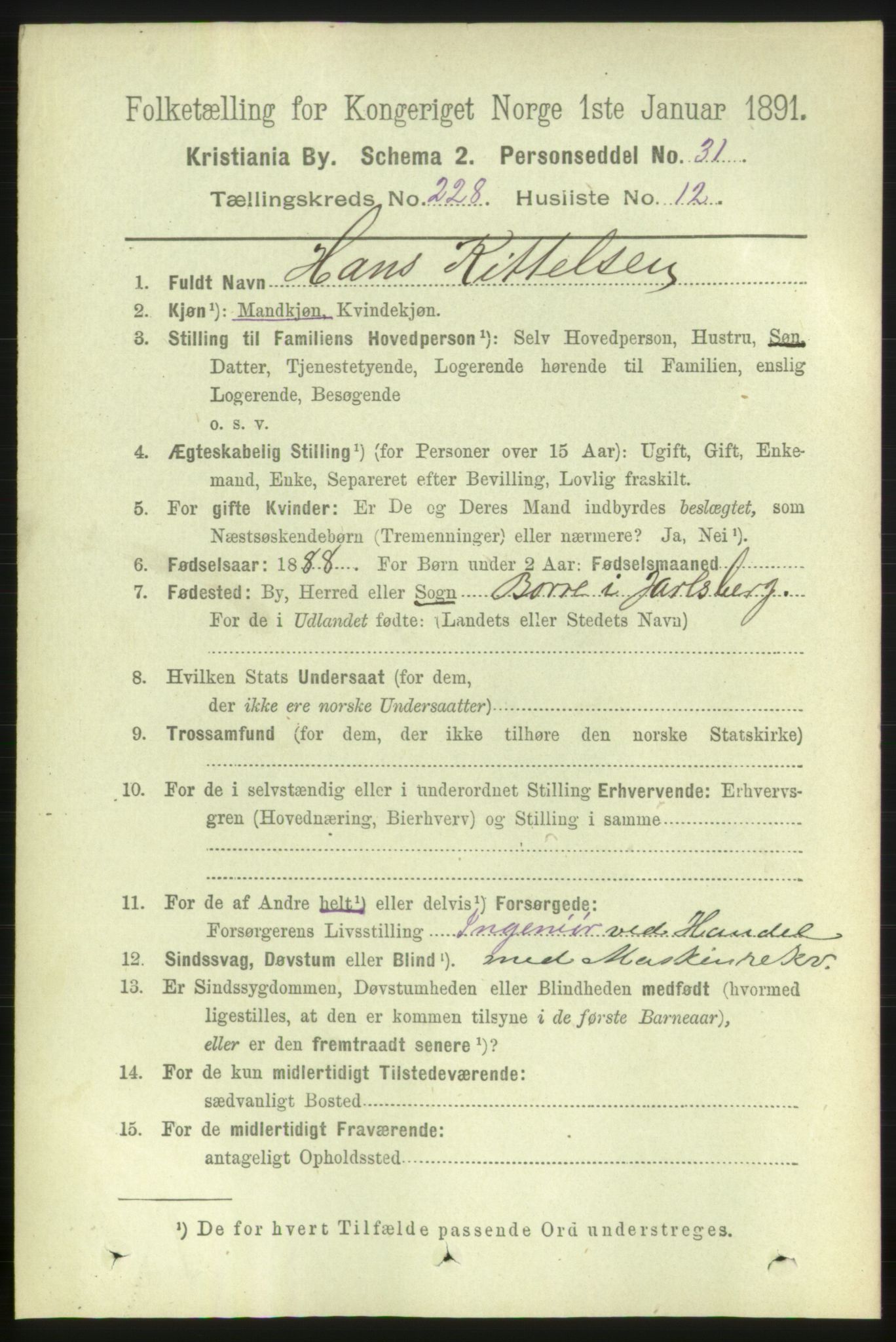 RA, 1891 census for 0301 Kristiania, 1891, p. 139747