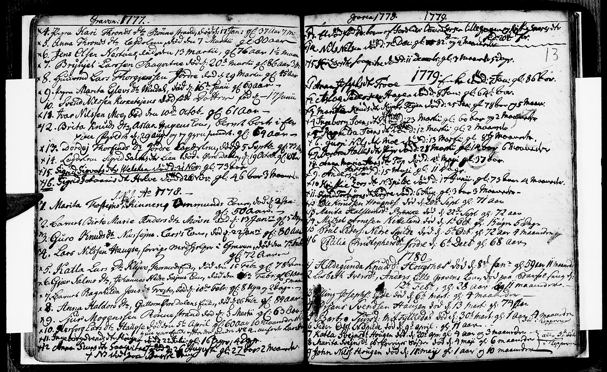 Ulvik sokneprestembete, SAB/A-78801/H/Haa: Parish register (official) no. A 8, 1743-1792, p. 13