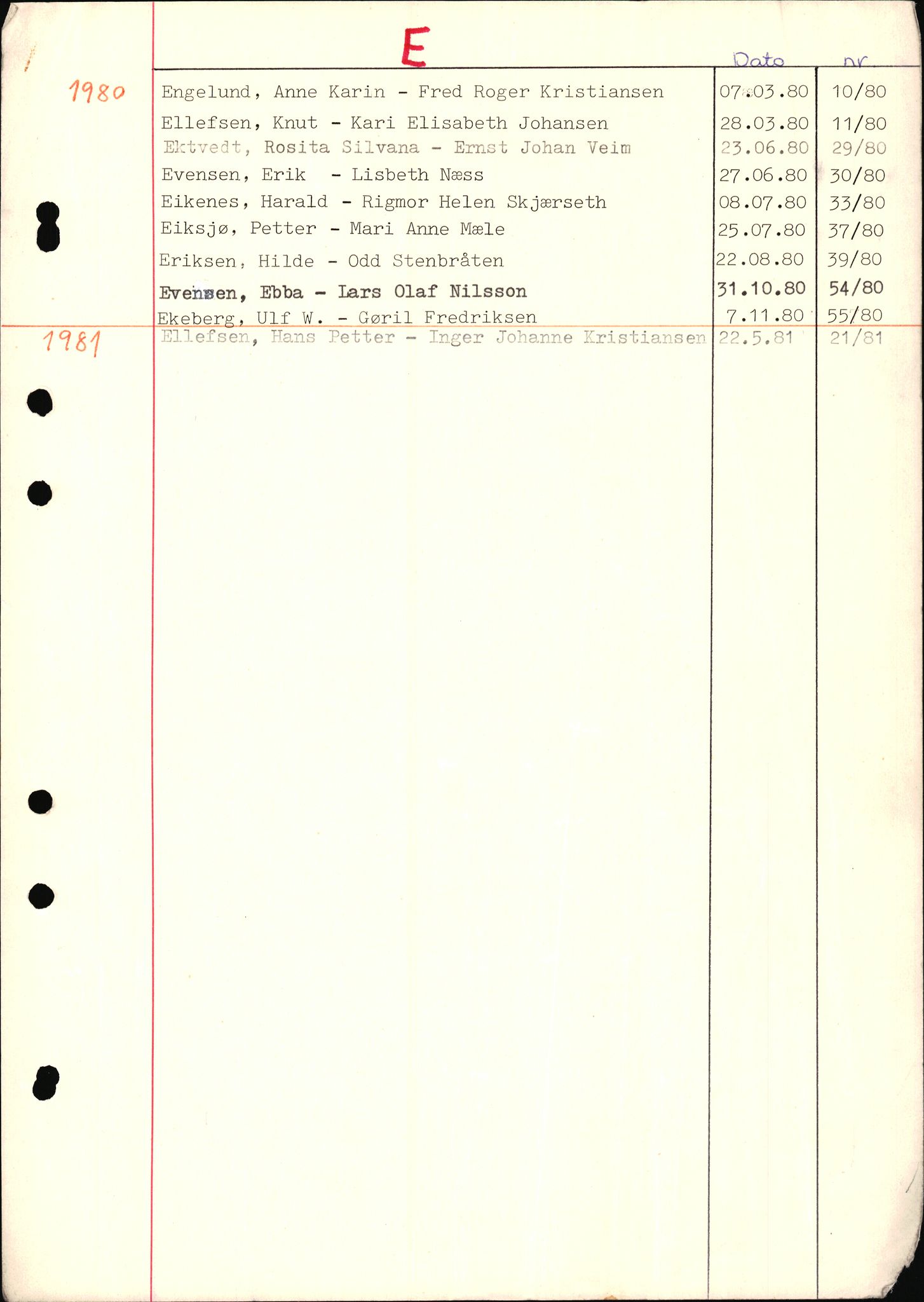 Jarlsberg sorenskriveri, AV/SAKO-A-131/L/Lb/L0002: Vigselsprotokoll, 1969-1981, p. 45