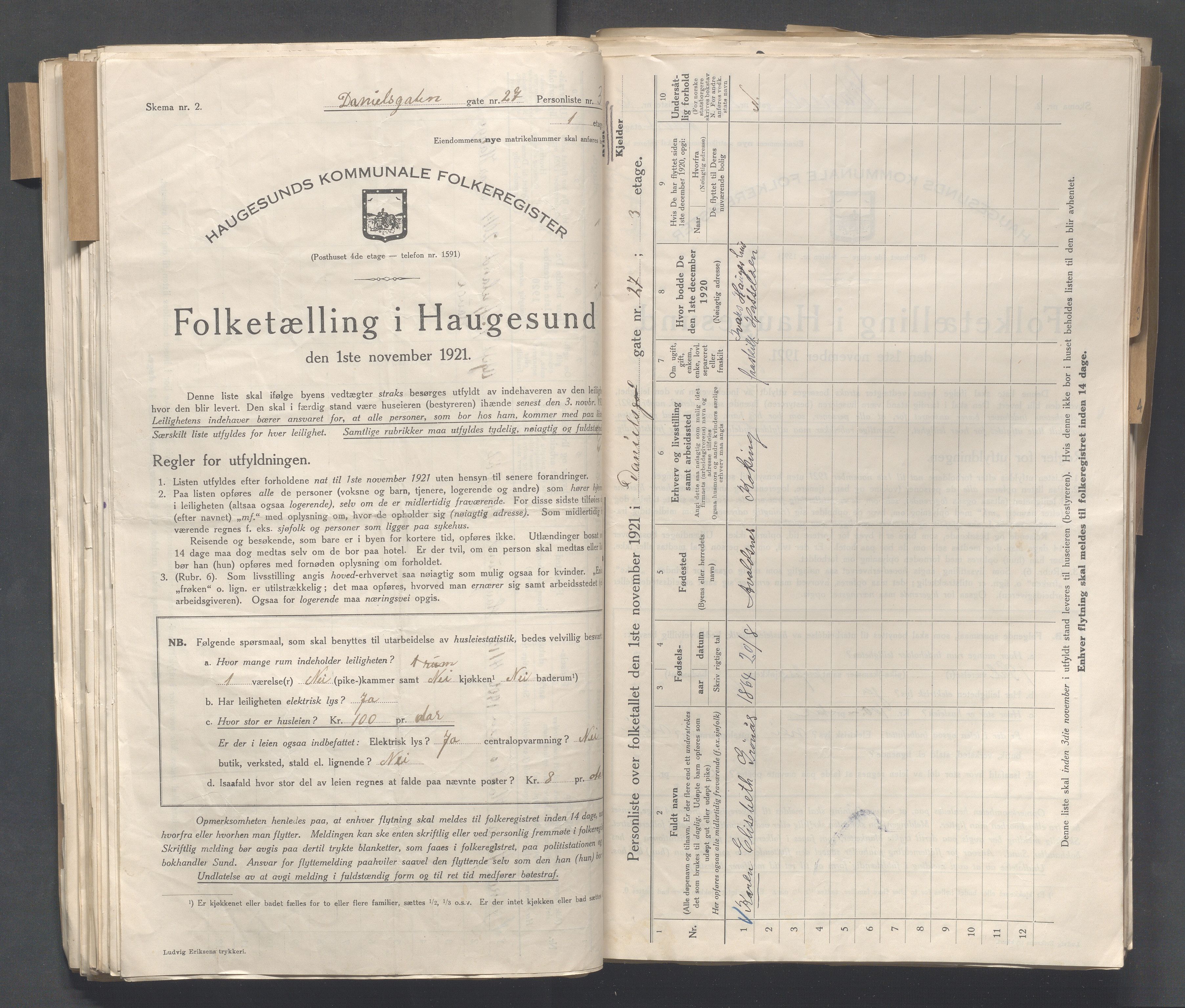 IKAR, Local census 1.11.1921 for Haugesund, 1921, p. 5965