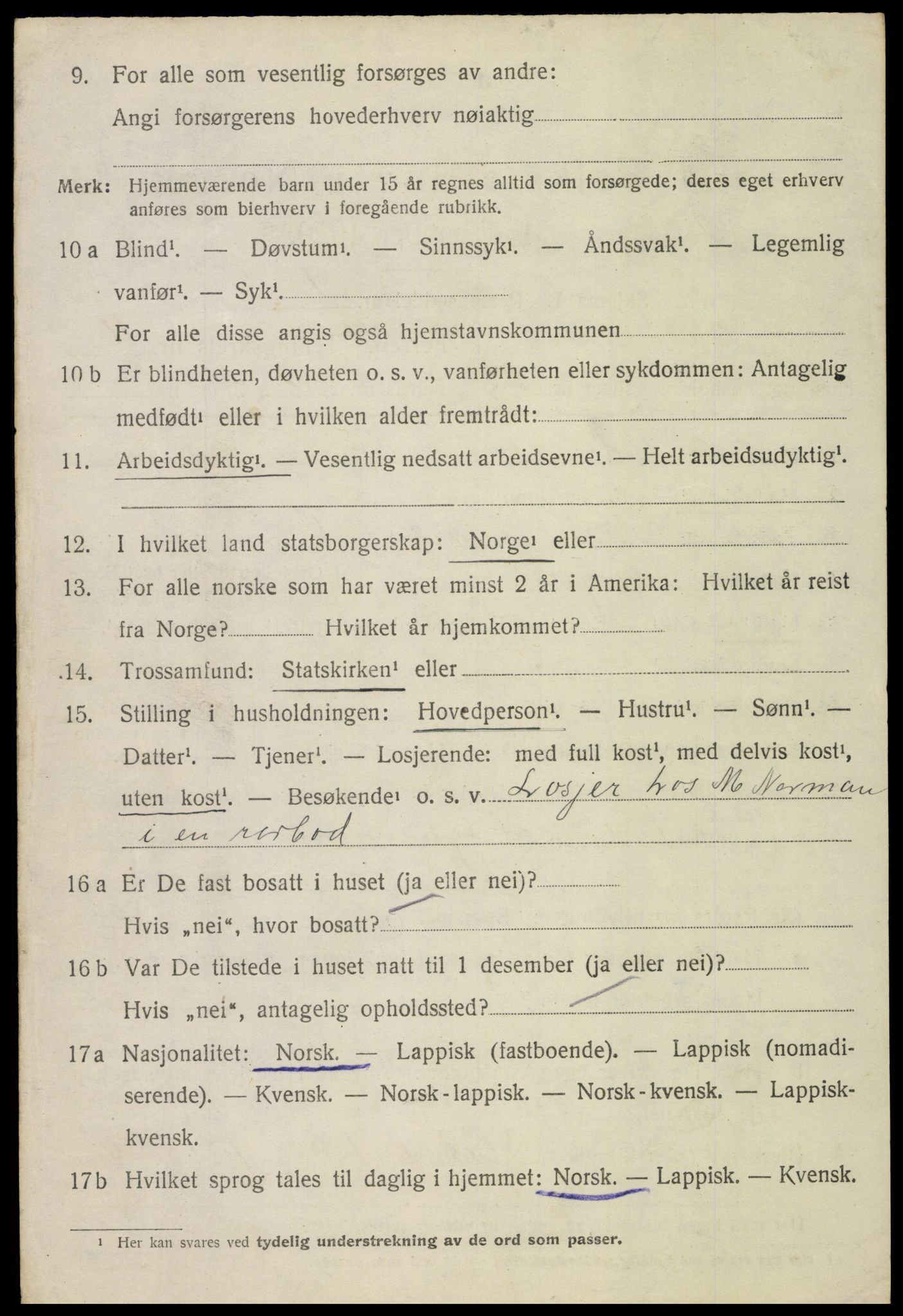 SAT, 1920 census for Bø, 1920, p. 10389