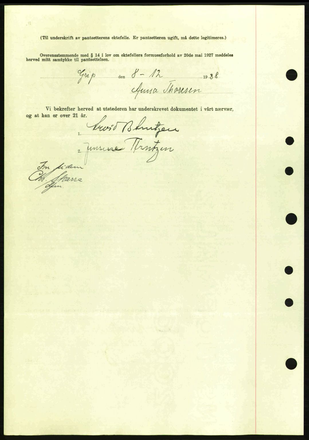 Kristiansund byfogd, SAT/A-4587/A/27: Mortgage book no. 31, 1938-1939, Diary no: : 909/1938
